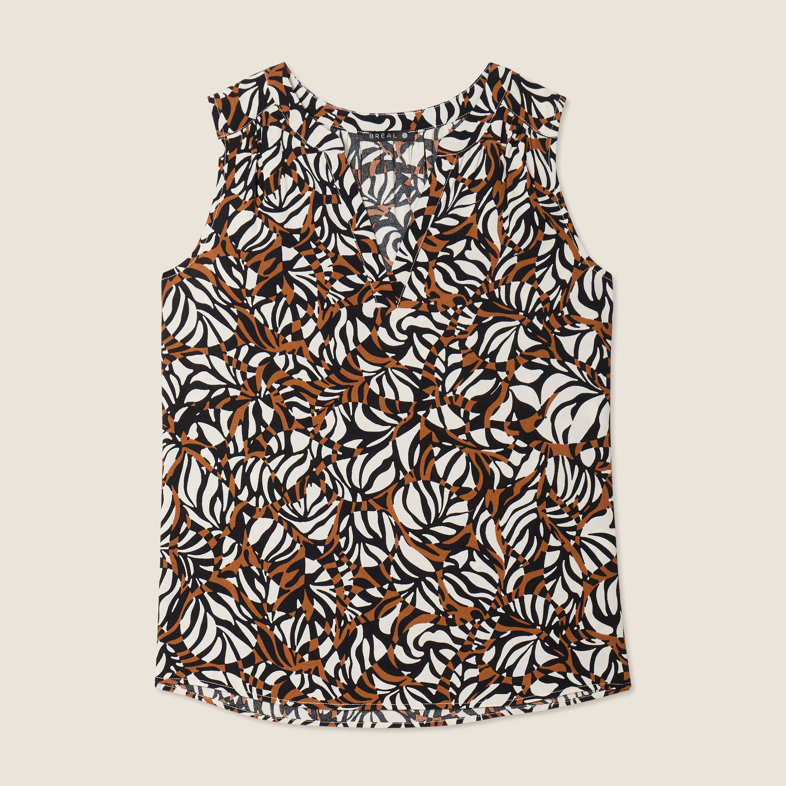 blouse sans manches marron femme Blouse sans manches marron femme