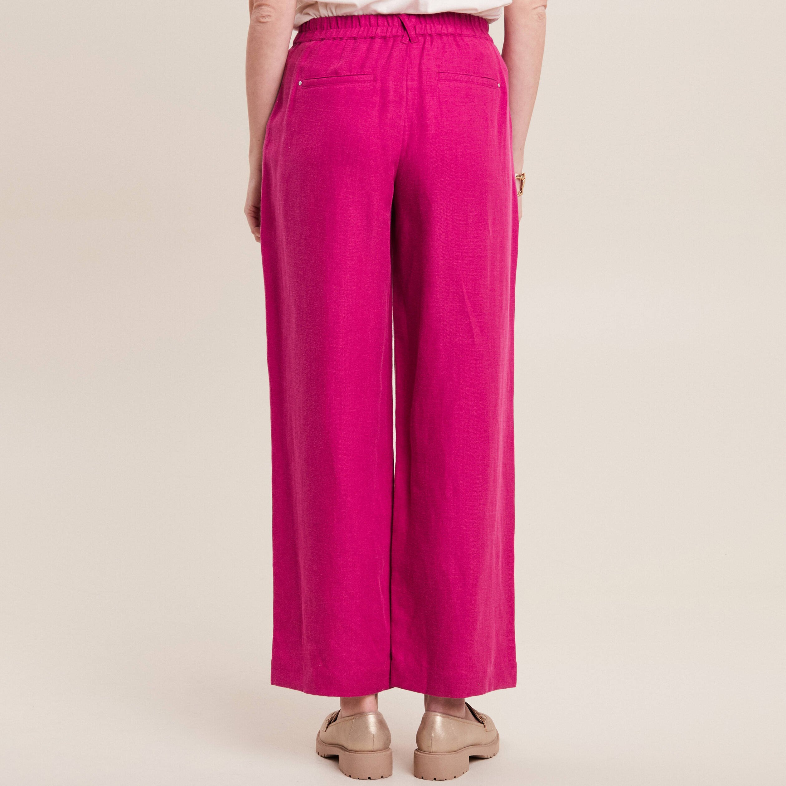 pantalon large fluide rose fushia femme Pantalon large fluide rose fushia femme