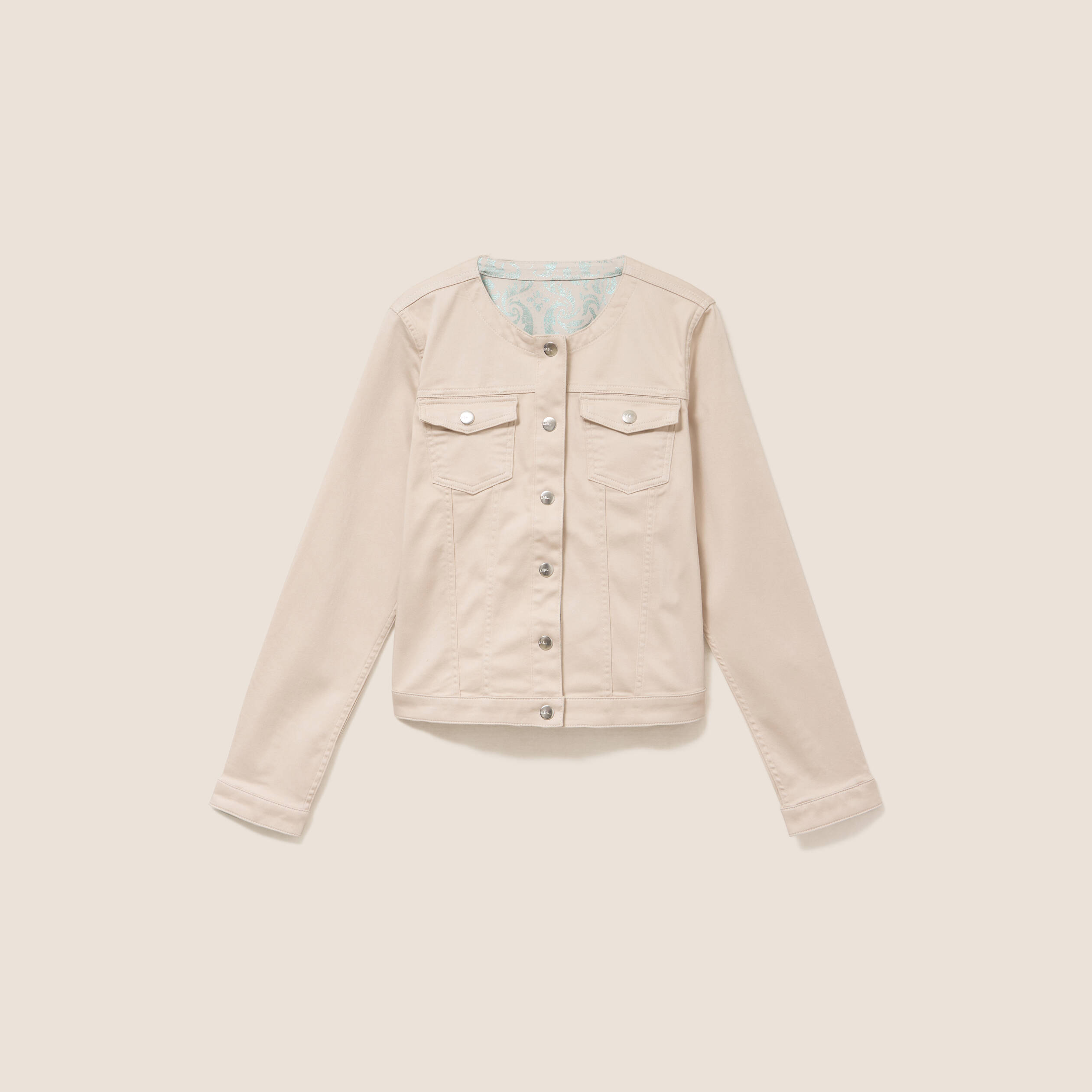 Veste cintr&eacute;e r&eacute;versible manches longues blanc femme