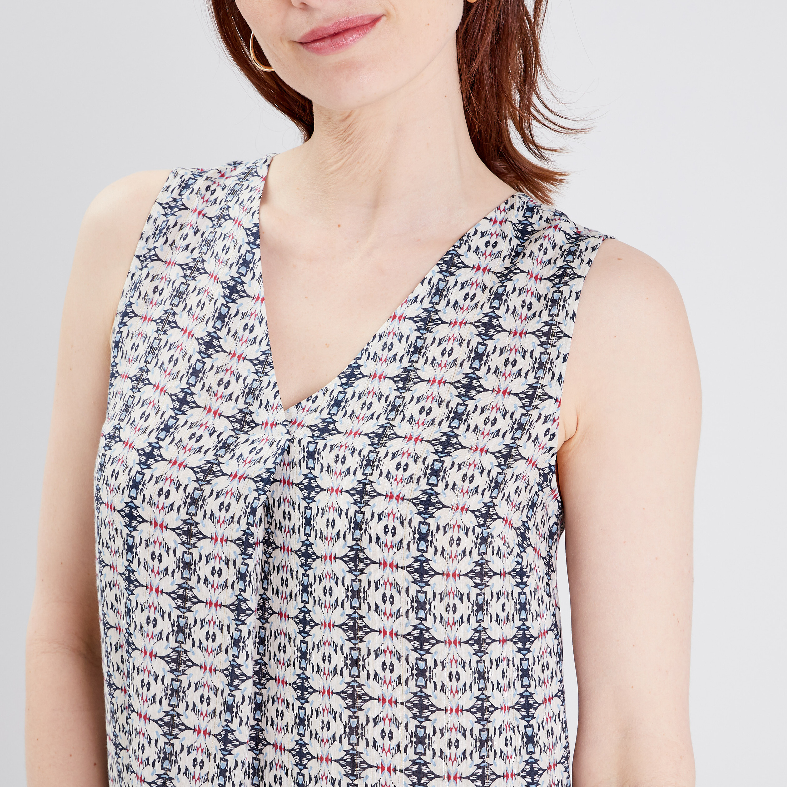 blouse sans manches ecru femme Blouse sans manches ecru femme