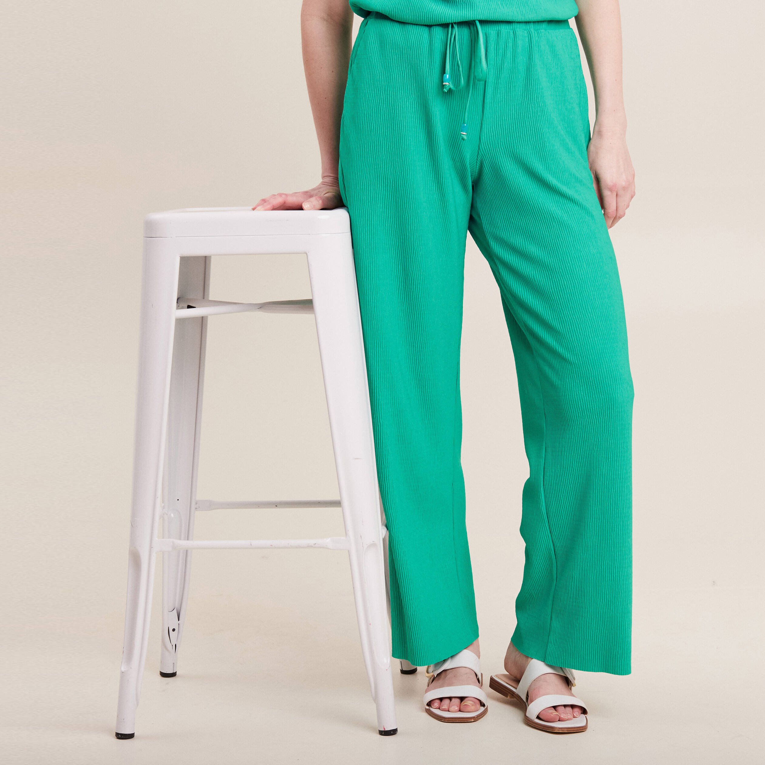 pantalon flou taille basse vert turquoise femme Pantalon flou taille basse vert turquoise femme