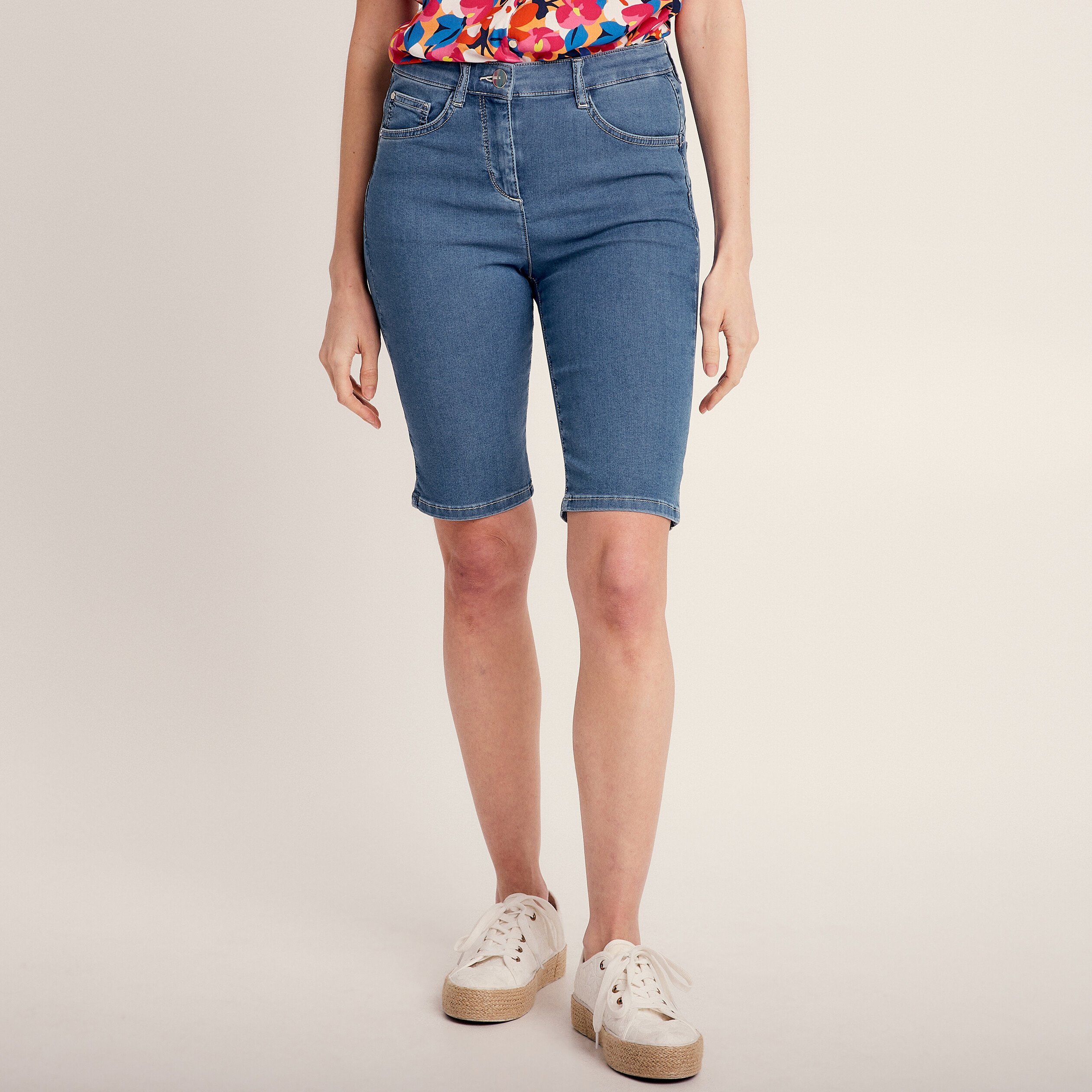 Bermuda magique le Léger denim bleach femme