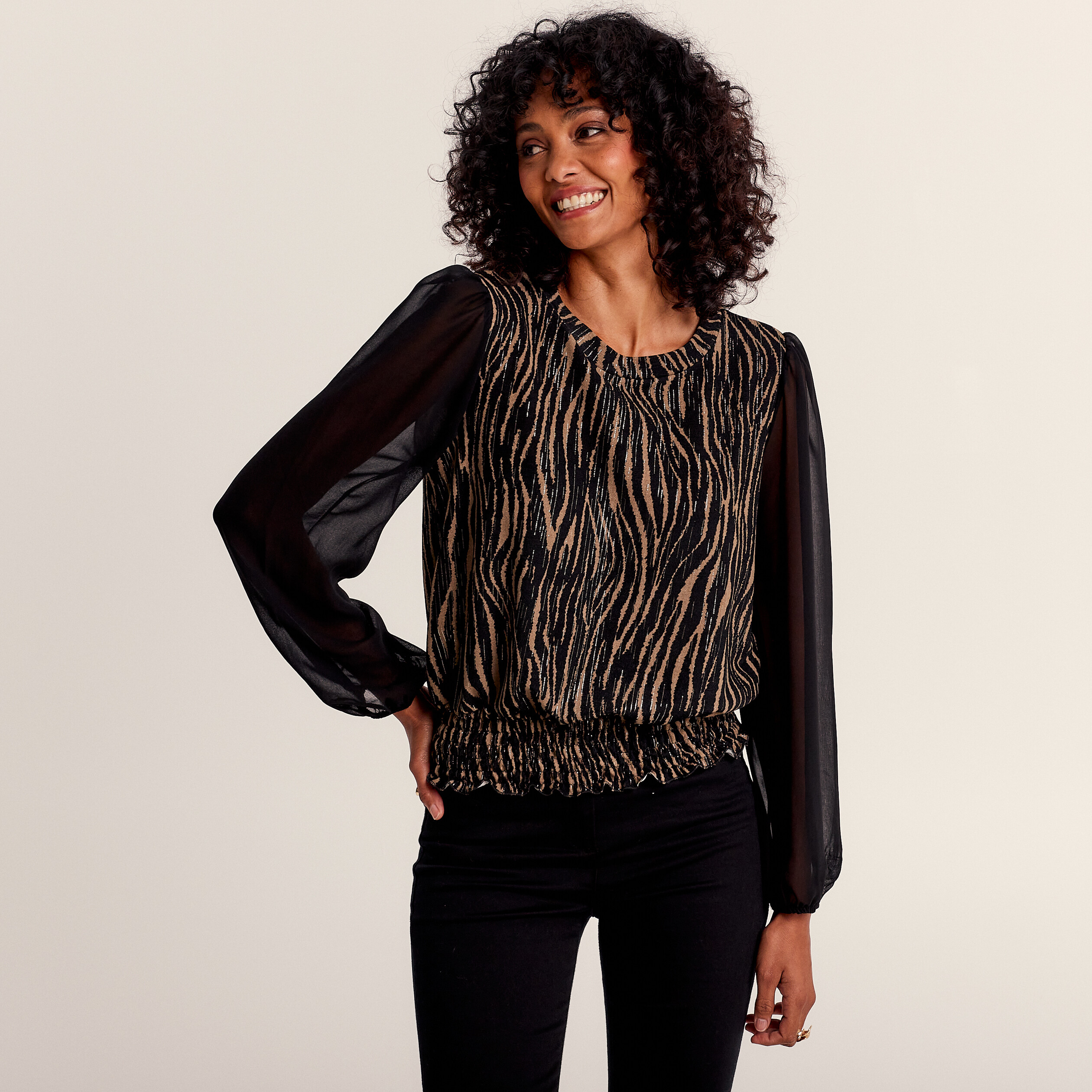 T-shirt manches longues noir femme