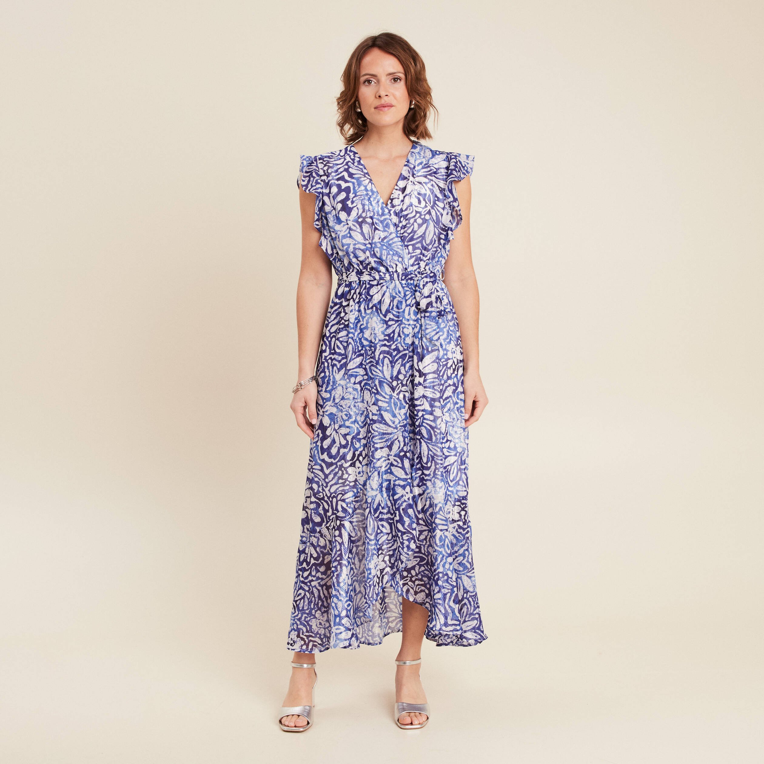 robe longue portefeuille bleu femme Robe longue portefeuille bleu femme