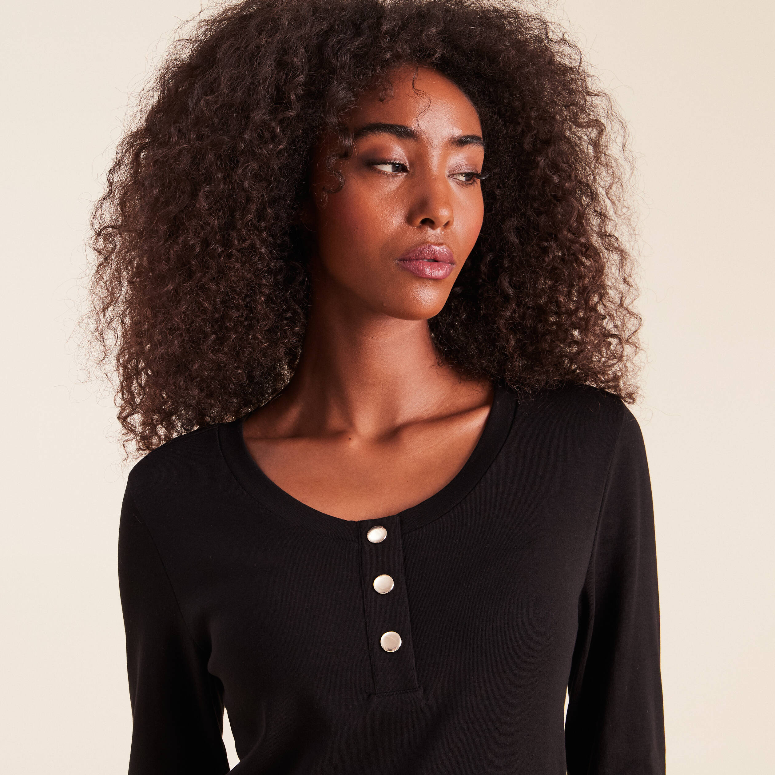 T-shirt manches longues noir femme
