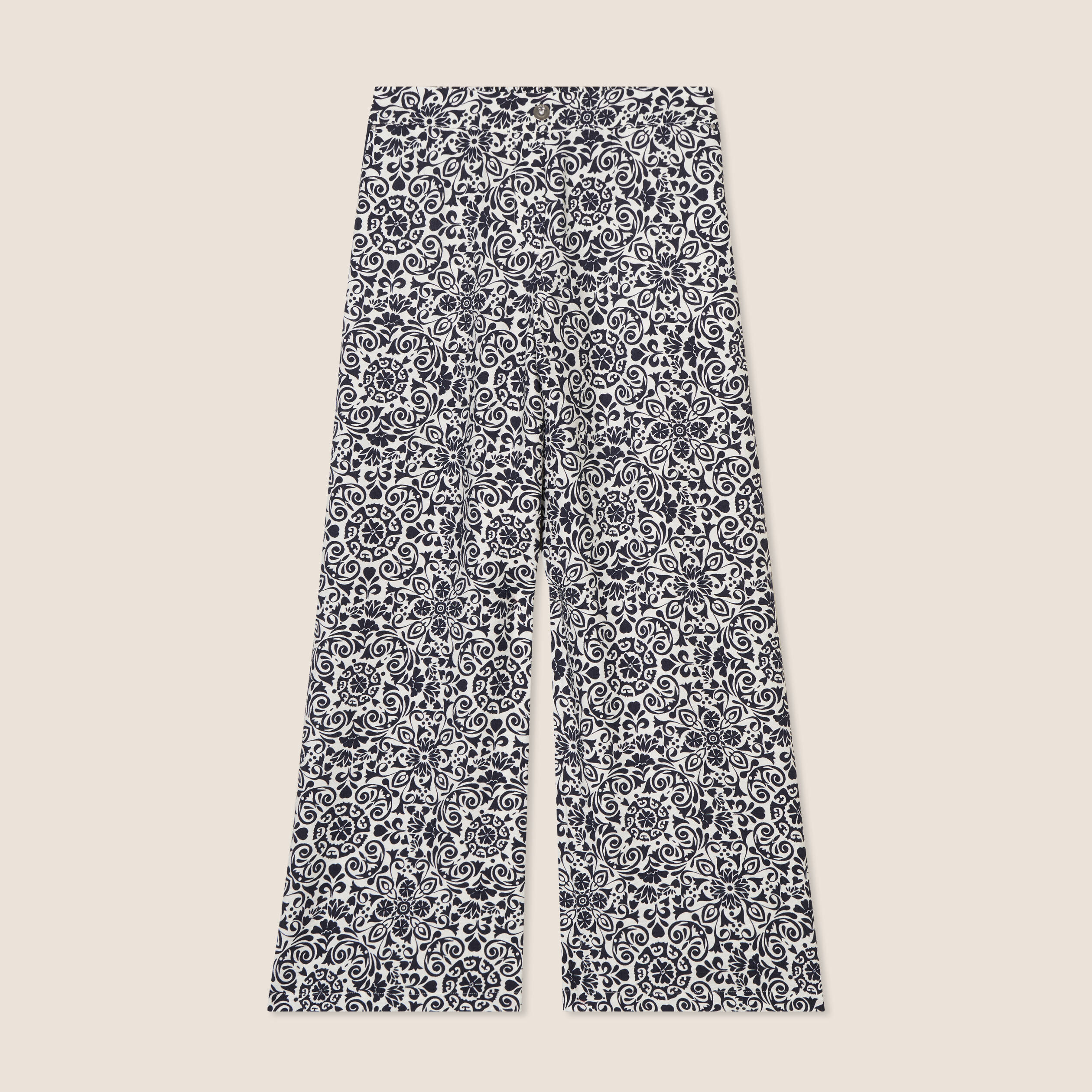 pantalon 78eme taille haute bleu marine femme Pantalon 7/8ème taille haute bleu marine femme