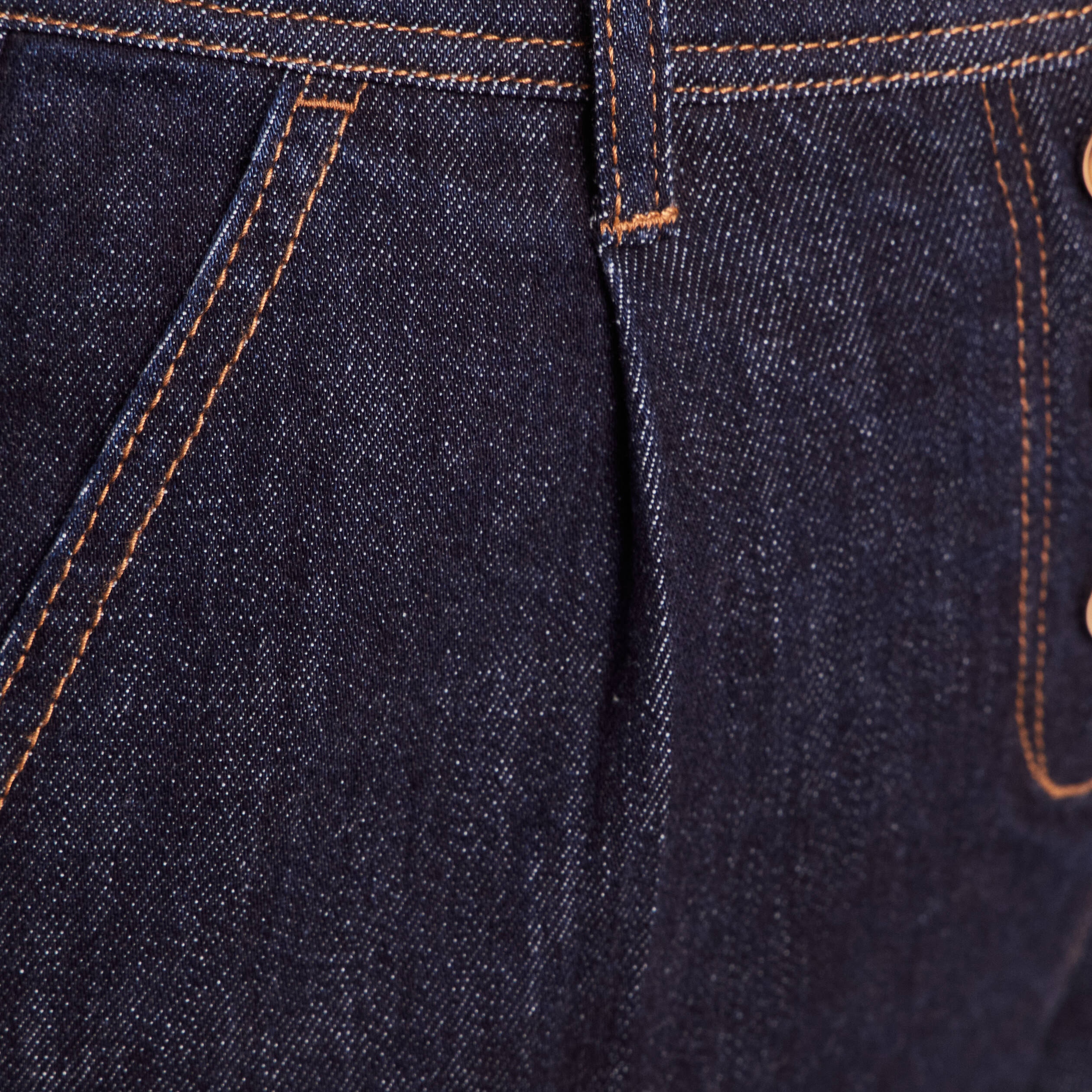 Jean coupe barrel 7/8&egrave;me denim brut femme