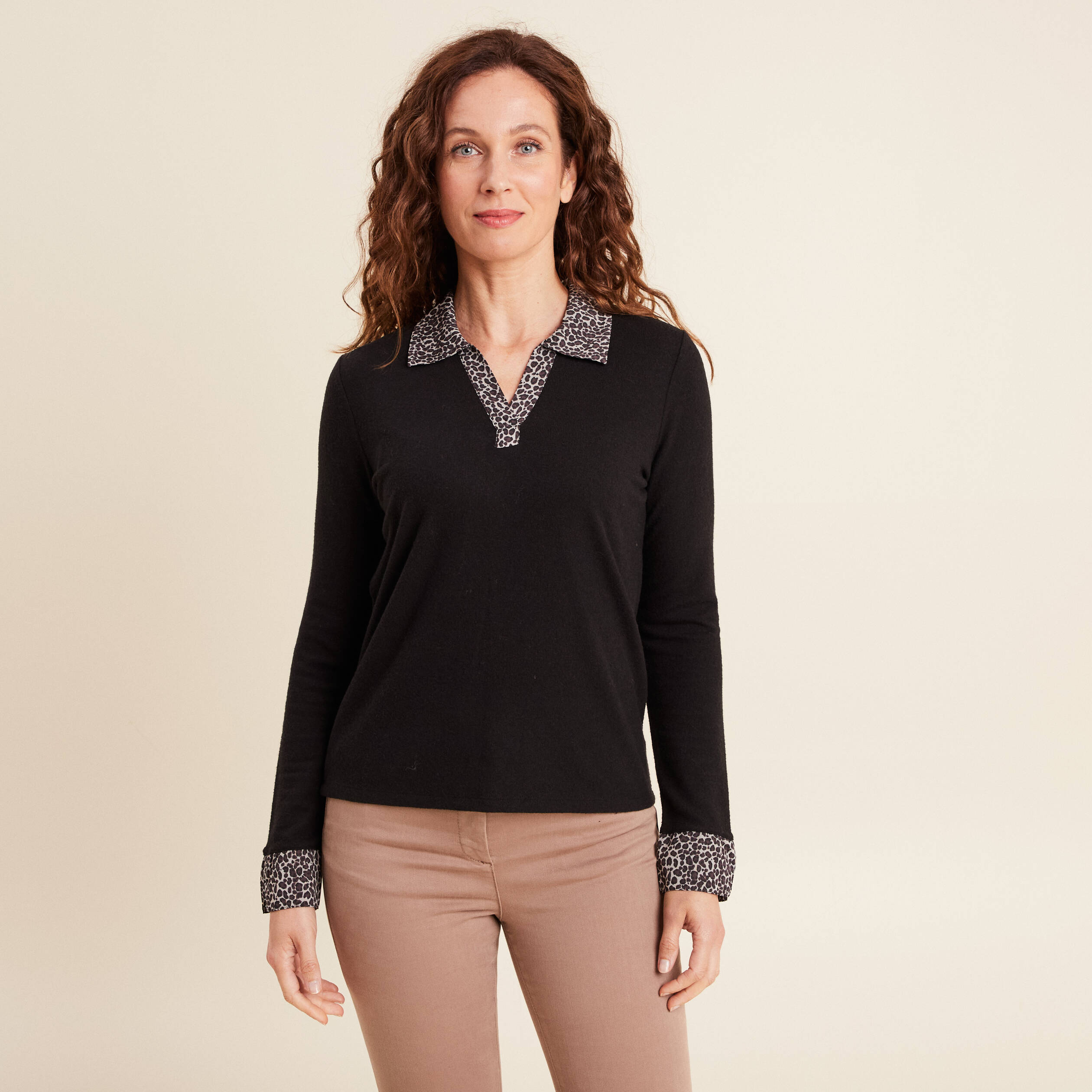 t shirt manches longues noir femme T-shirt manches longues noir femme