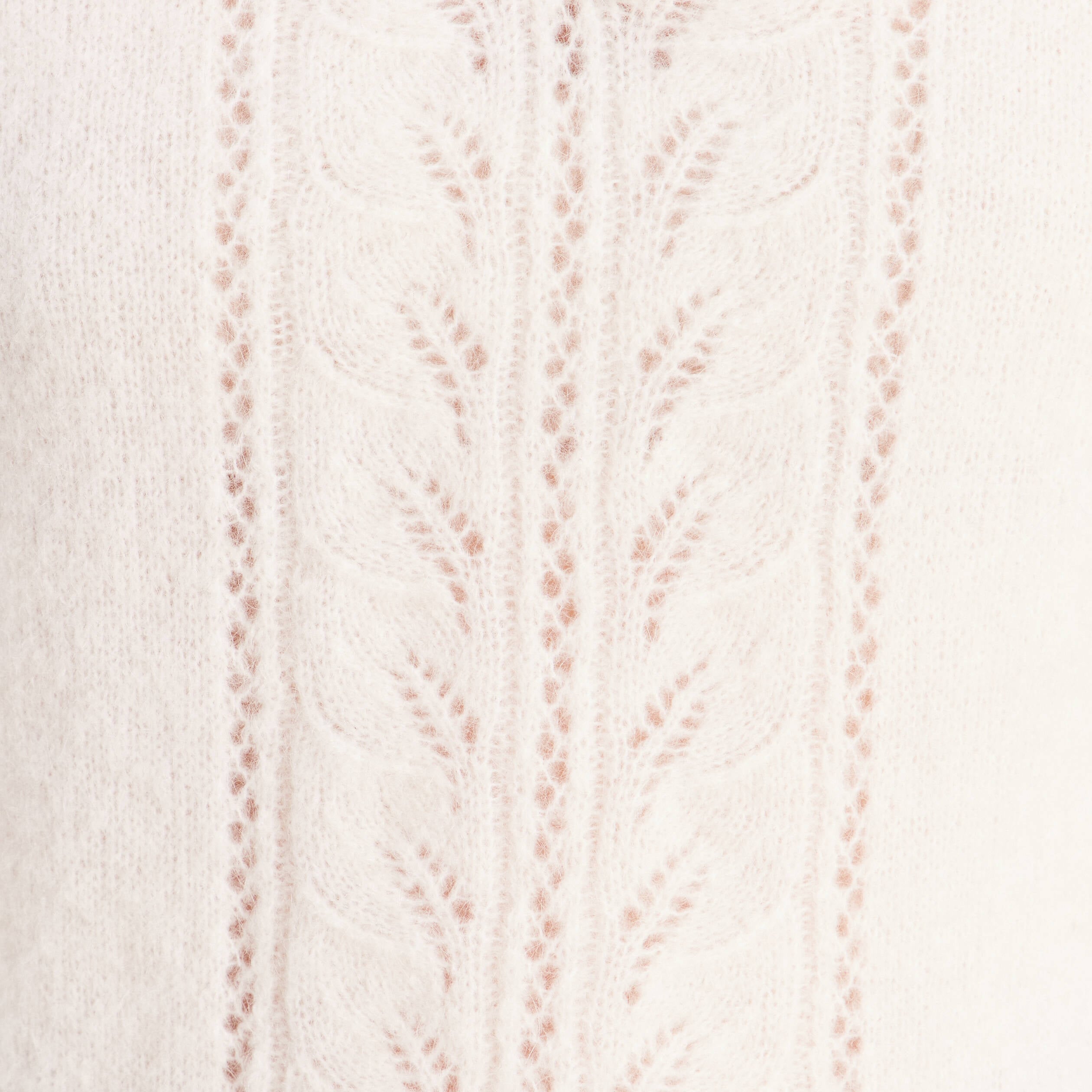 Pull col tunisien ecru femme