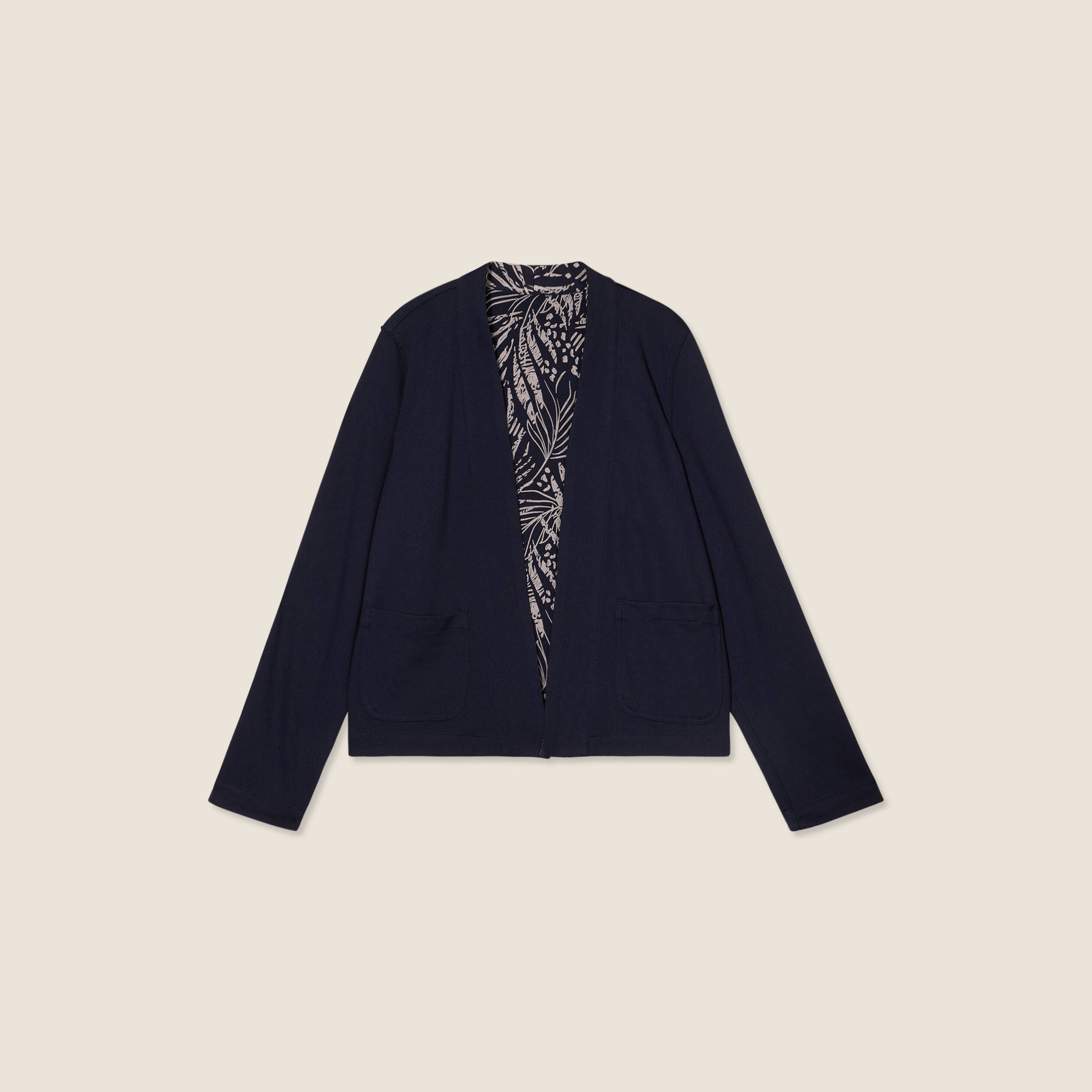 veste droite reversible bleu fonce femme Veste droite réversible bleu foncé femme