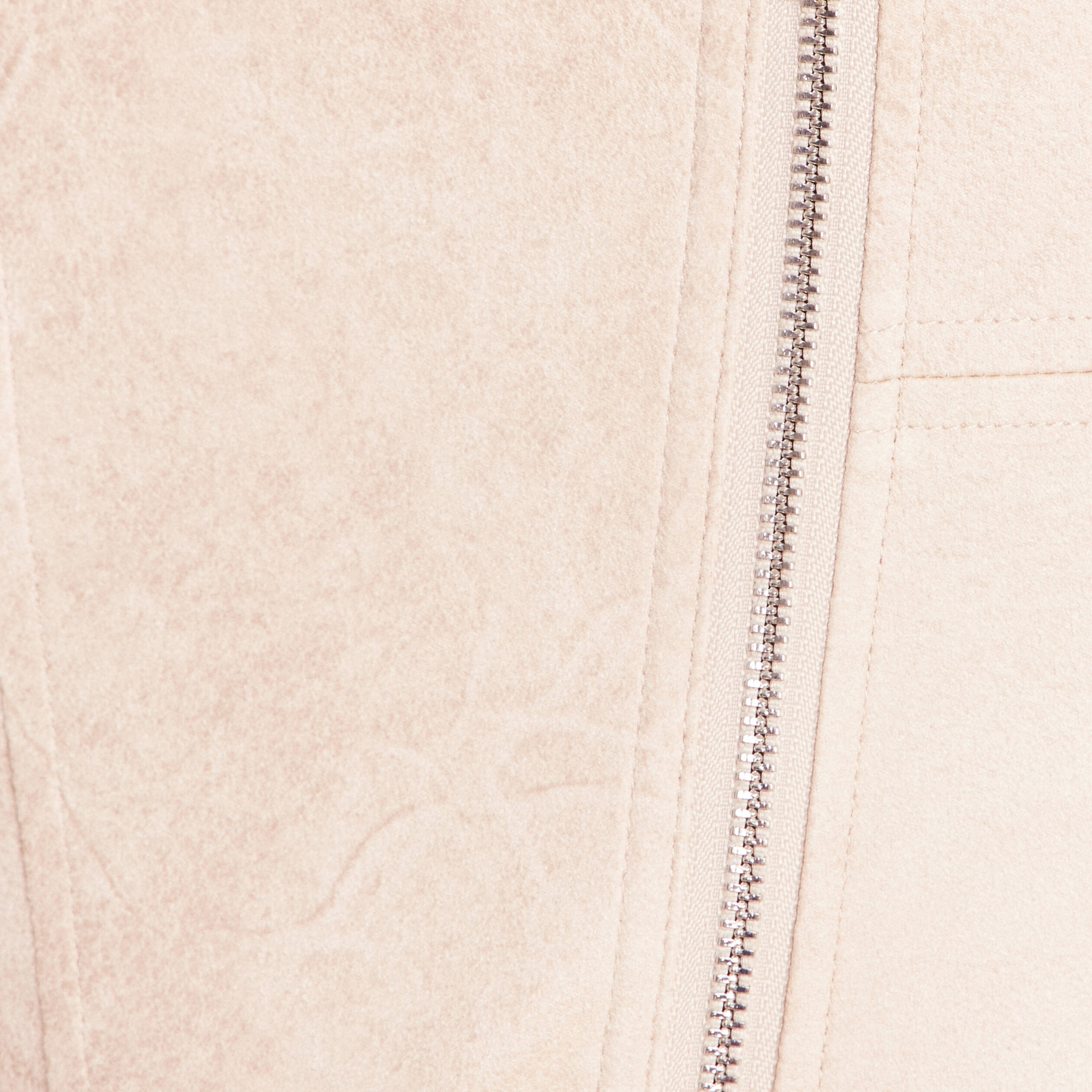Veste droite zipp&eacute;e beige femme