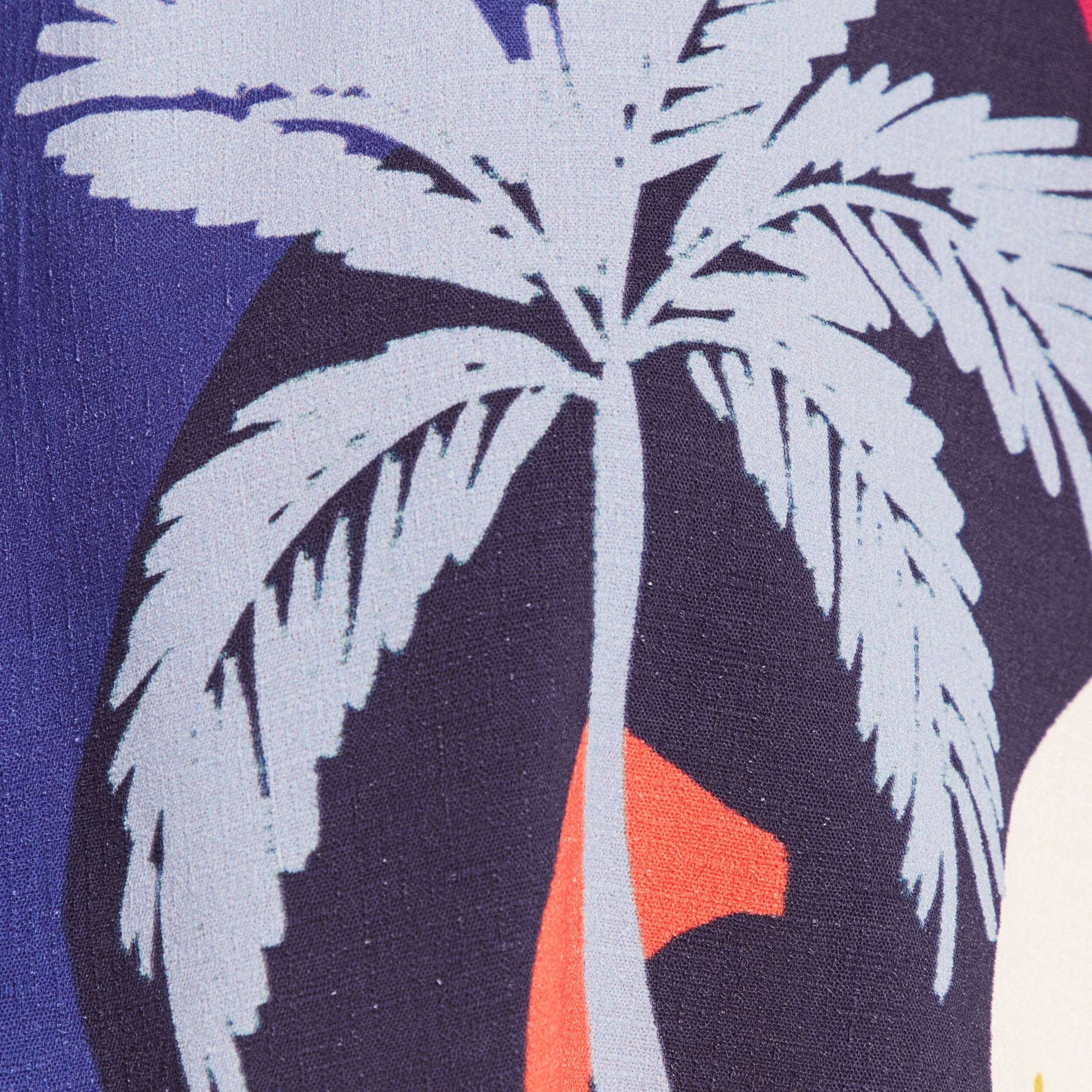 Chemise manches courtes nou&eacute;e bleu femme