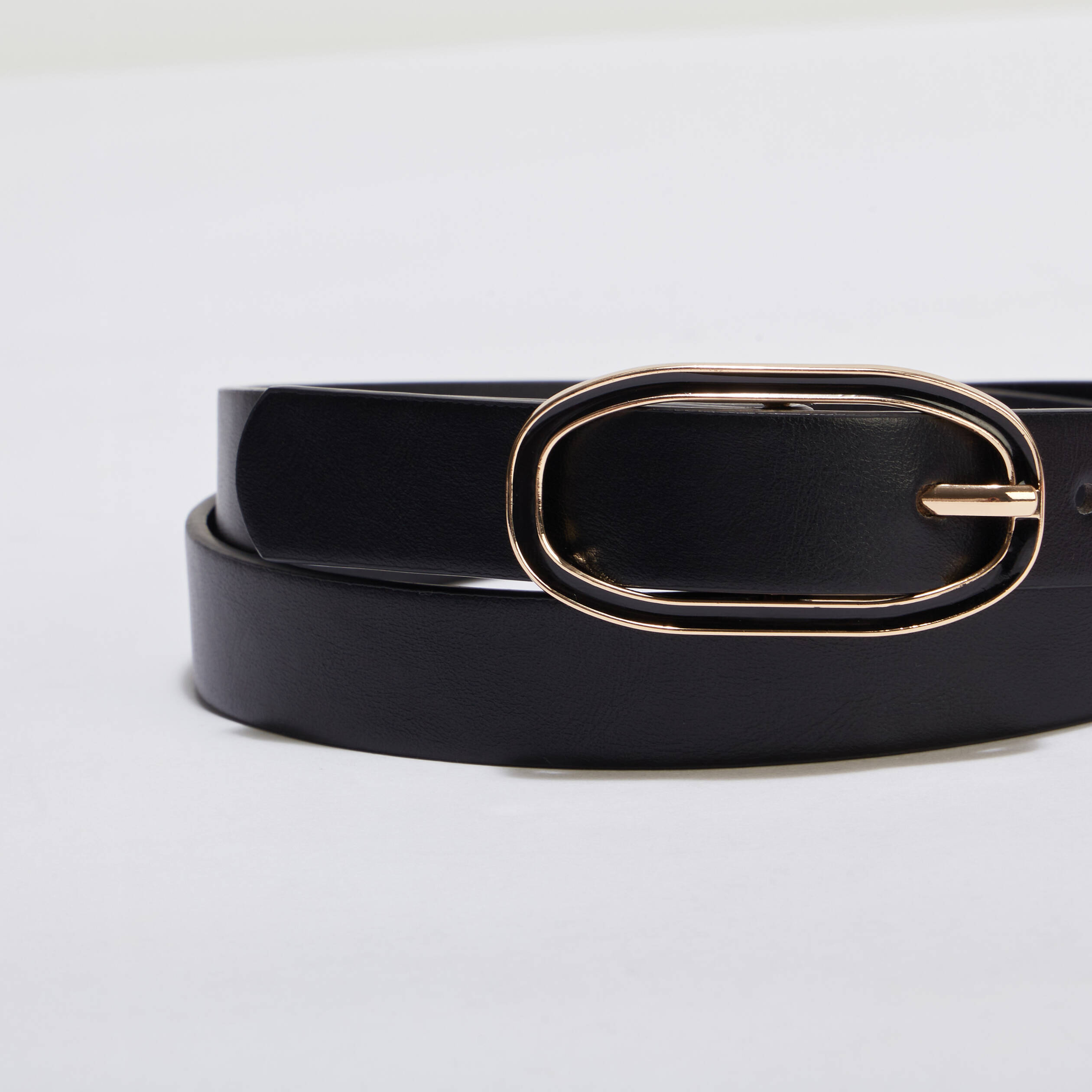 Ceinture avec boucle noir femme