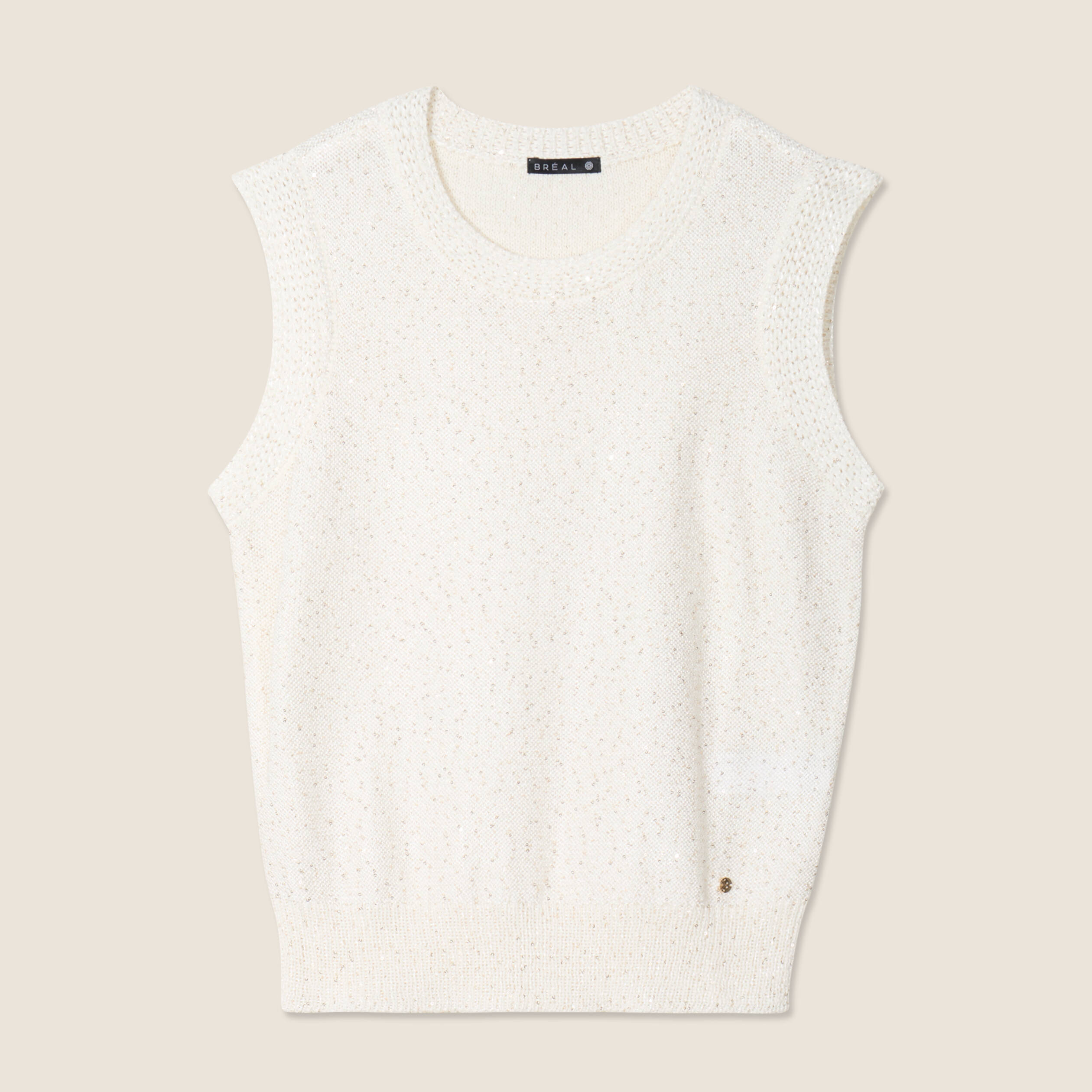 pull sans manches ecru femme Pull sans manches ecru femme