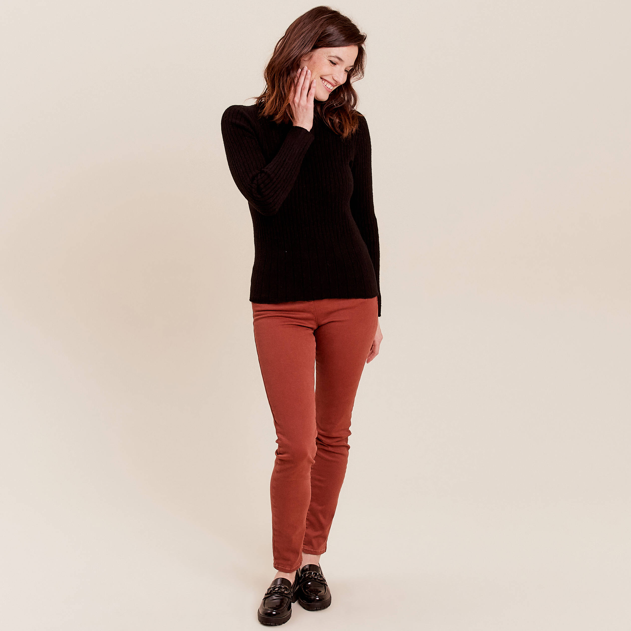 pull manches longues cotele noir femme Pull manches longues côtelé noir femme