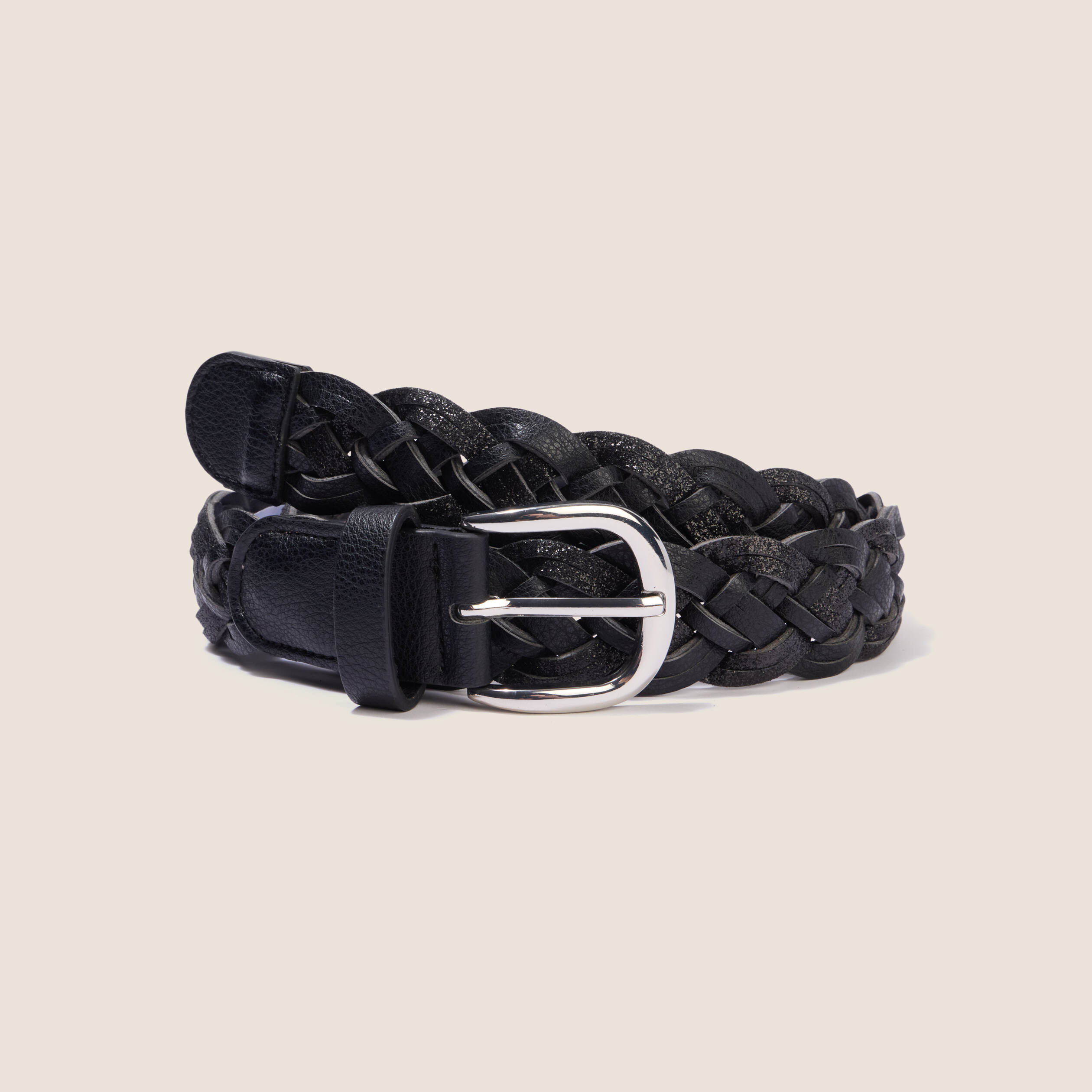 Ceinture large noir femme