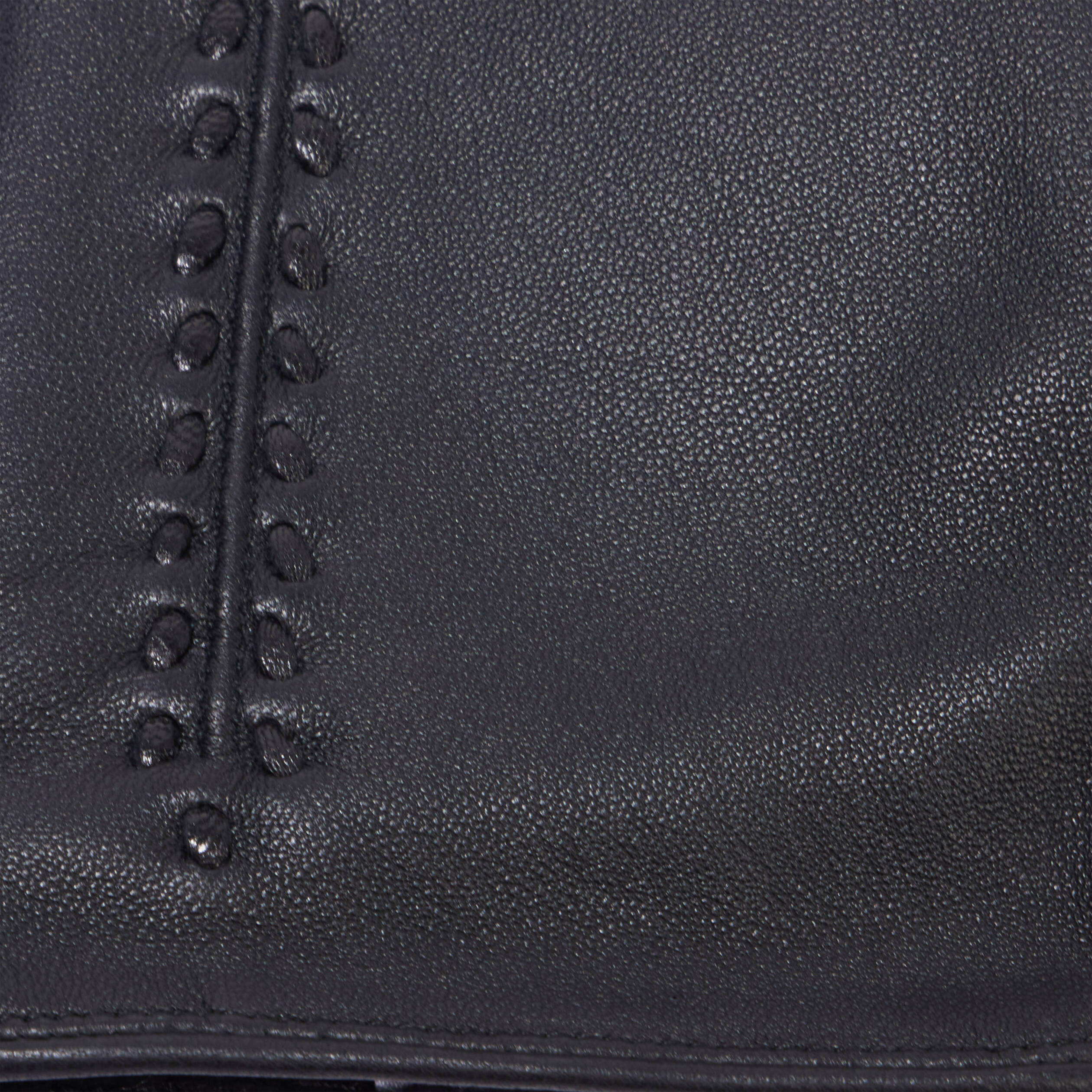 Coffret gants doubl&eacute;s en cuir noir femme