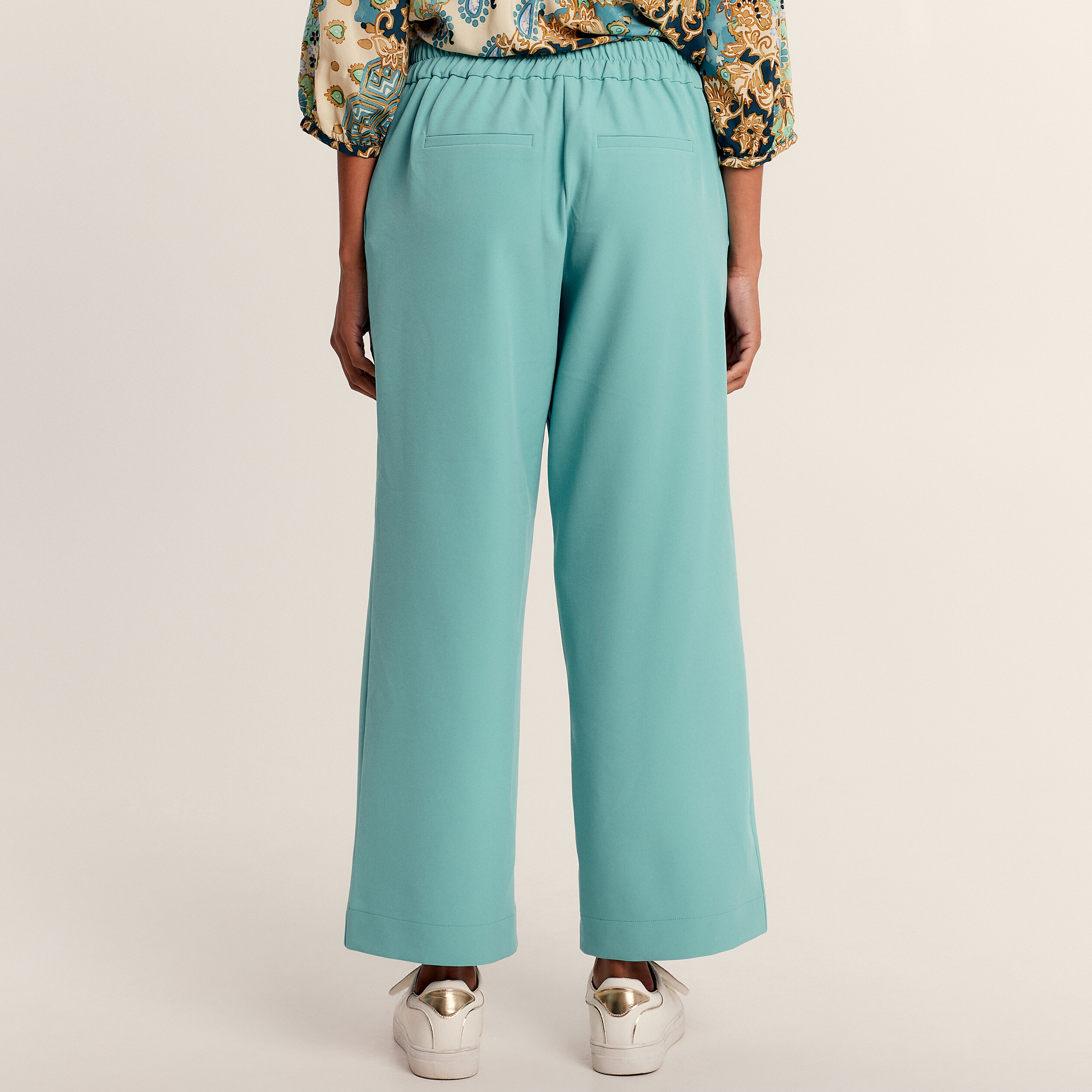 pantalon flou 78eme bleu canard femme Pantalon flou 7/8ème bleu canard femme