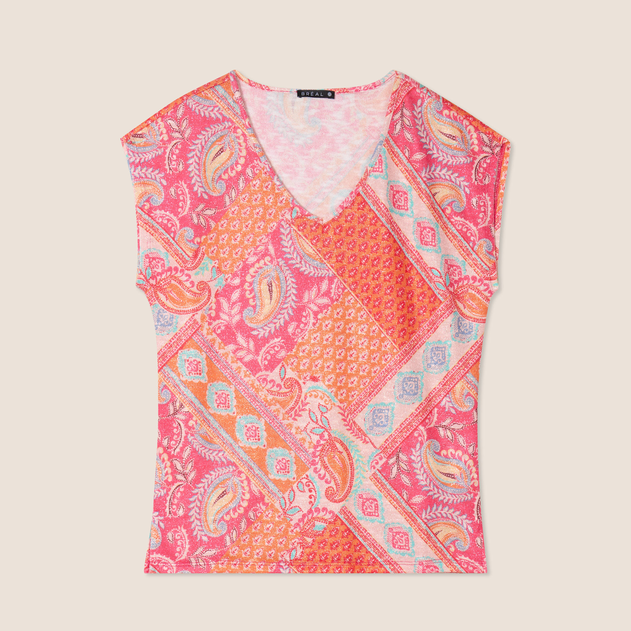 t shirt manches courtes orange femme T-shirt manches courtes orange femme