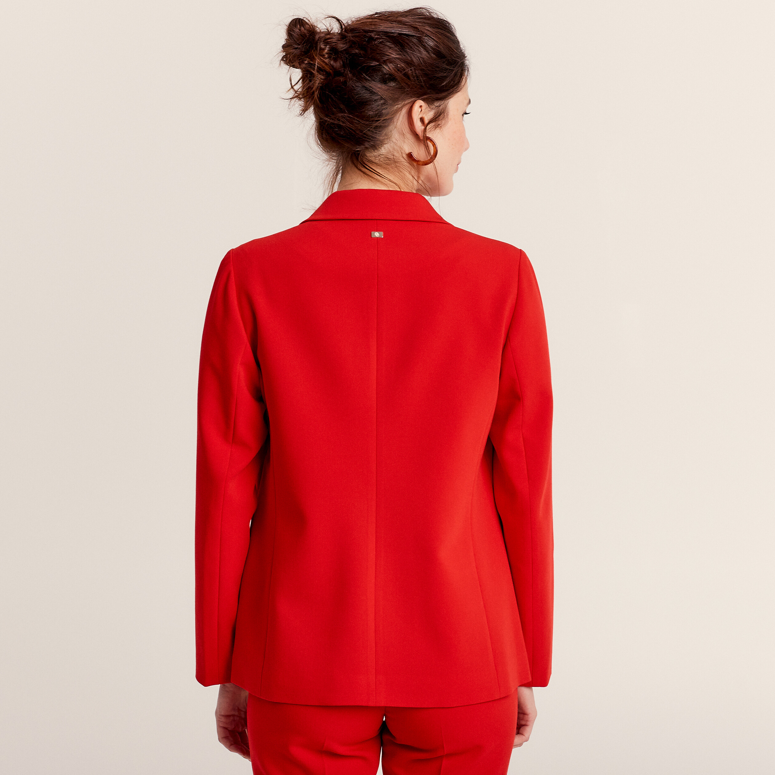 veste city droite 1 bouton rouge femme Veste city droite 1 bouton rouge femme