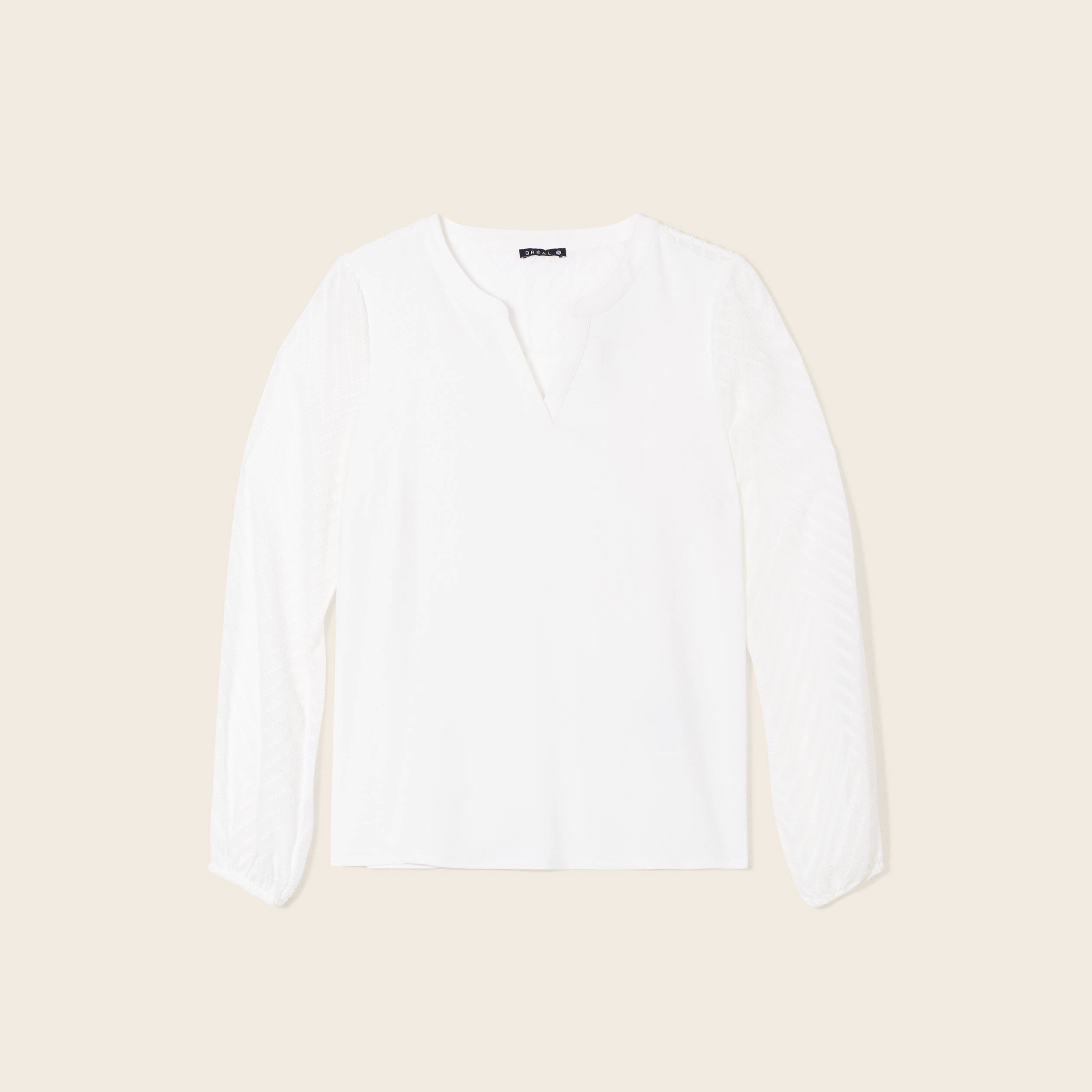 t shirt manches longues ecru femme T-shirt manches longues ecru femme
