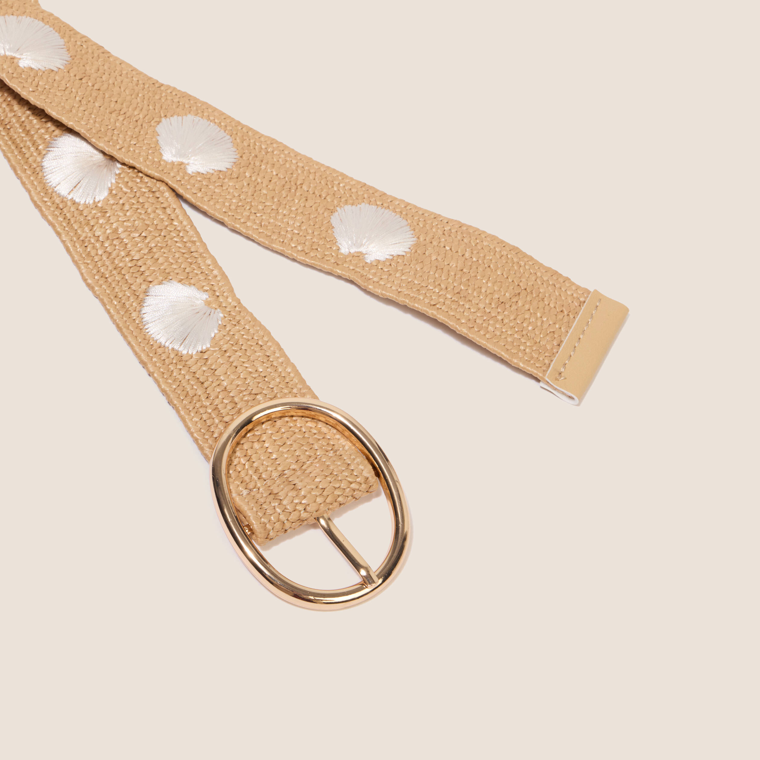 Ceinture large ecru femme