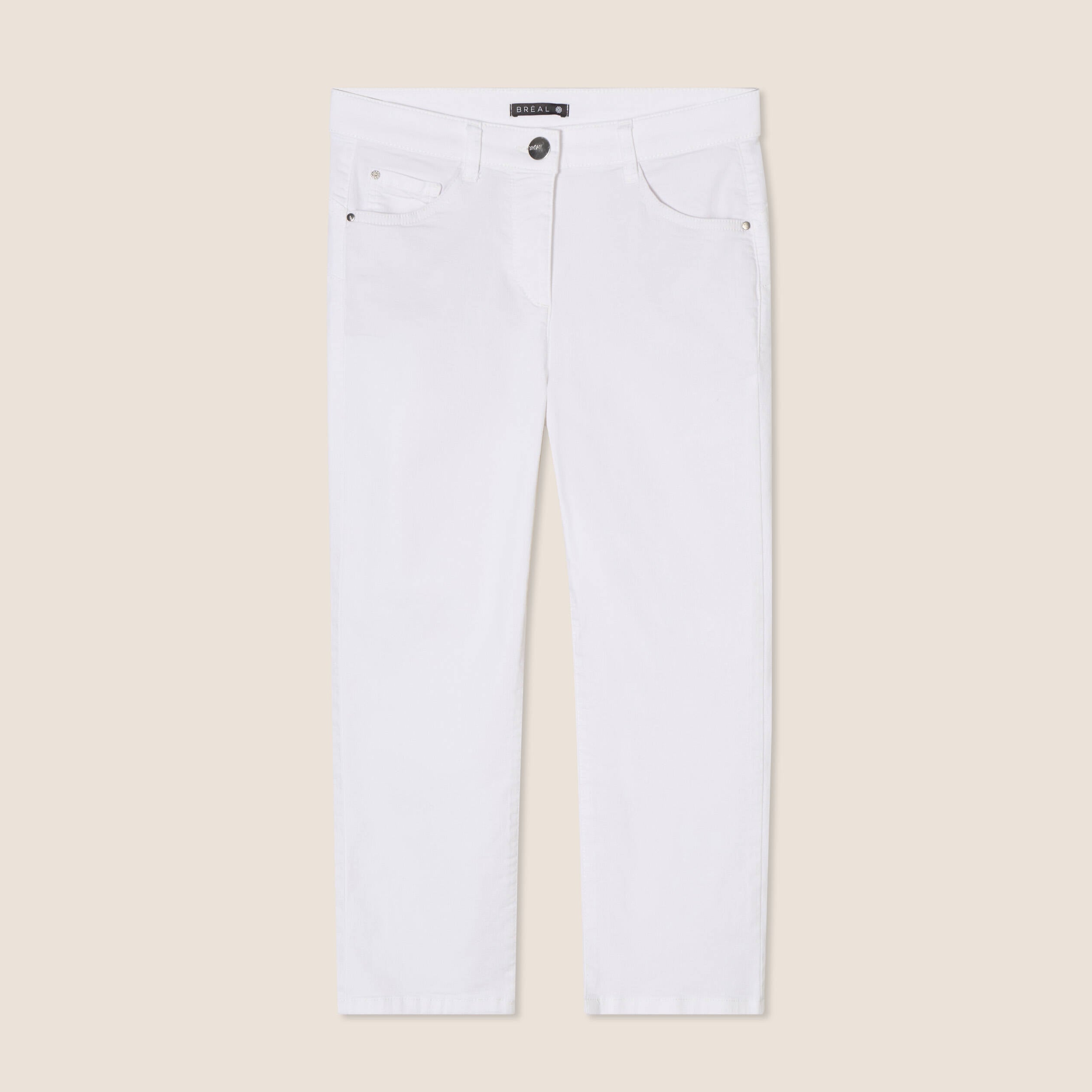 Pantacourt magique Le L&eacute;ger coupe droite blanc femme