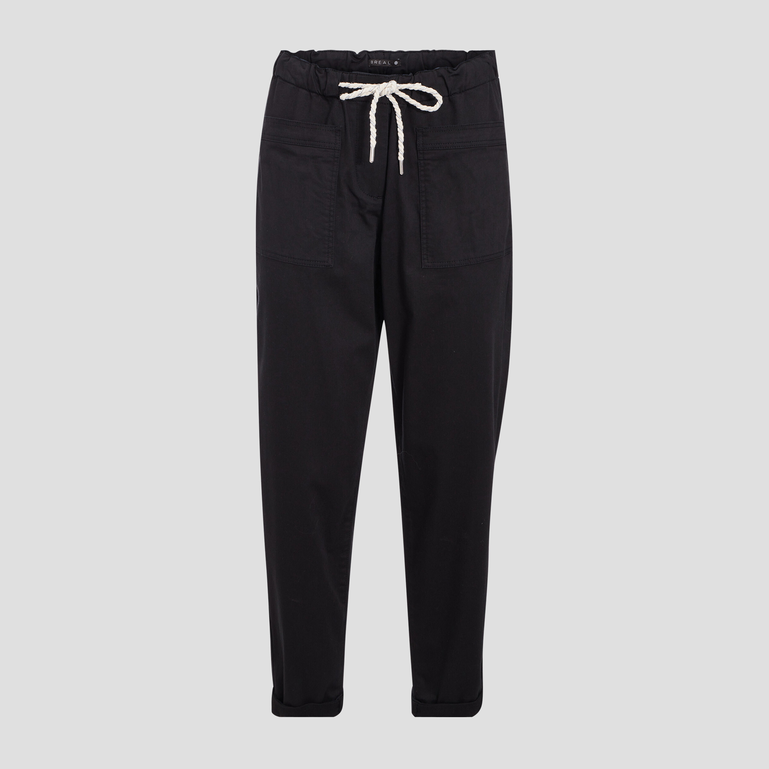 Pantalon flou à coulisse noir femme