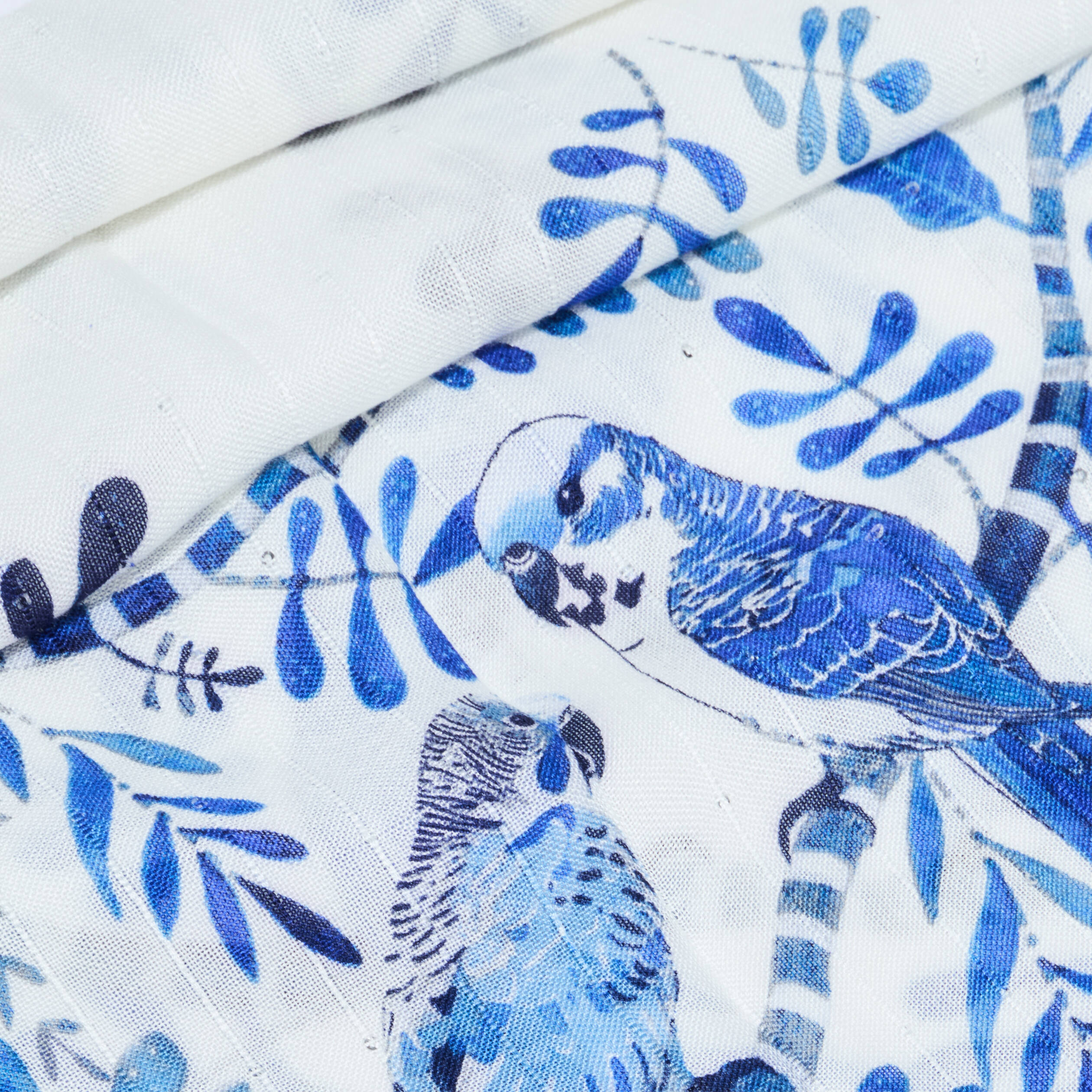Foulard imprim&eacute; bleu fonc&eacute; femme