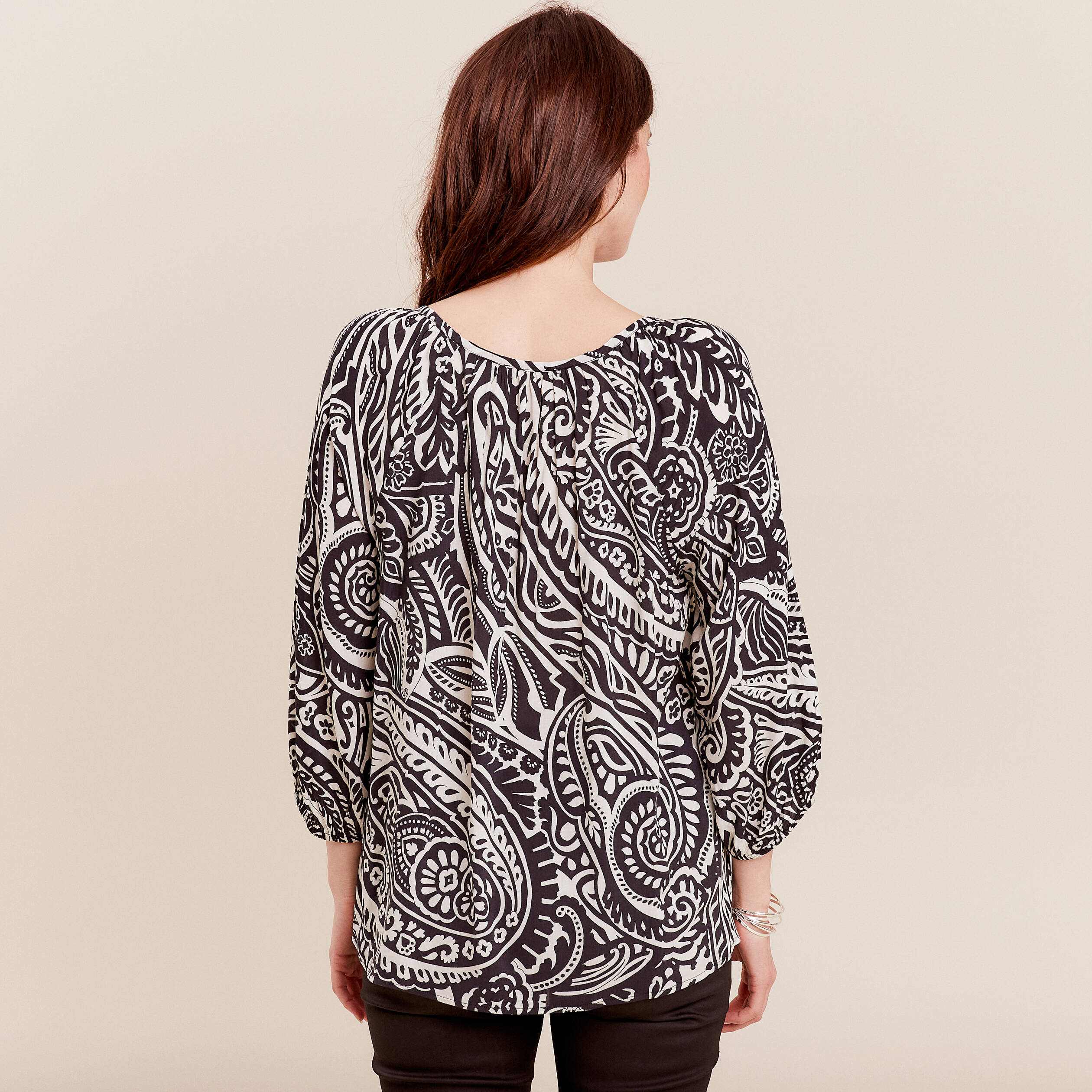 Top Manches 3/4 Noir Et Rose Edc By Esprit - Taille S - Occasion En Très Bon état