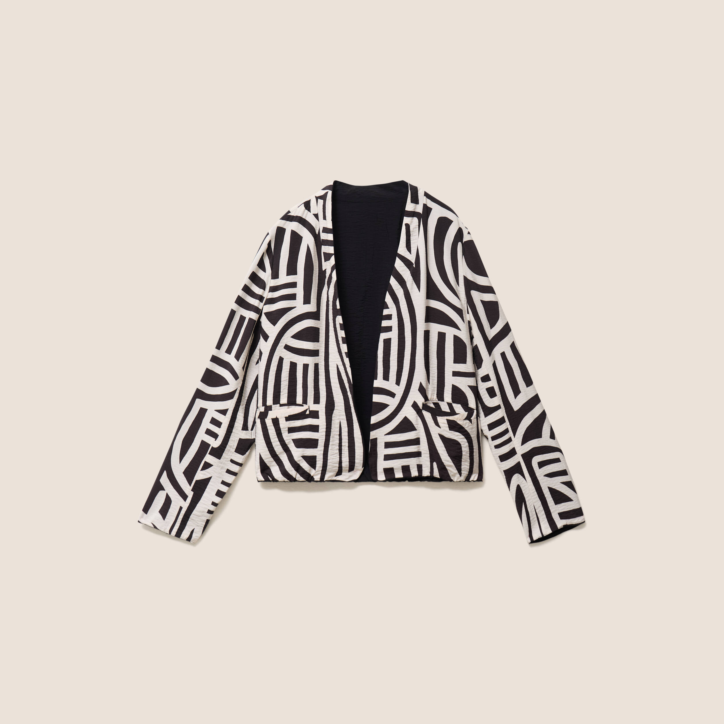 Veste r&eacute;versible manches longues noir femme