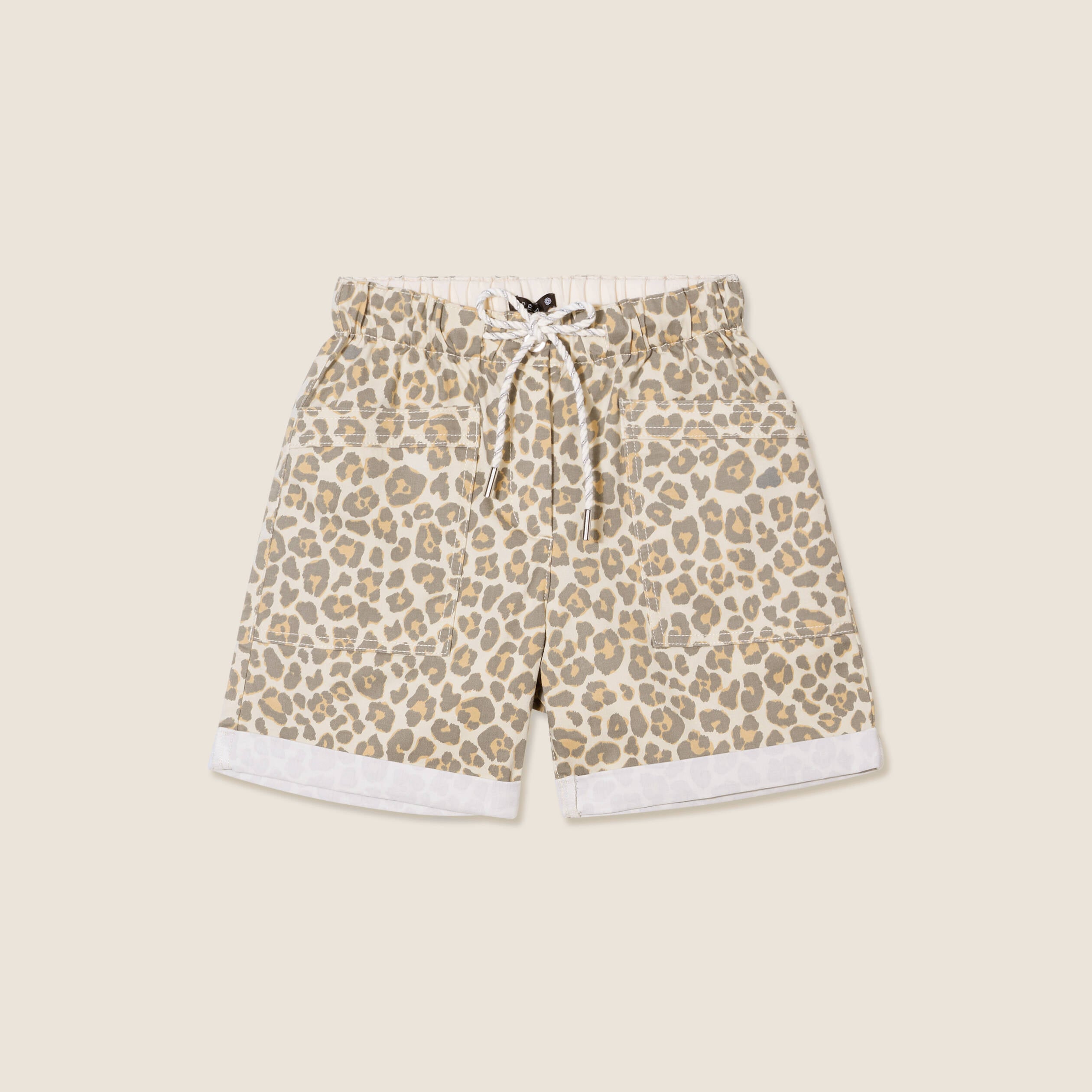 Short large taille &eacute;lastiqu&eacute;e blanc femme