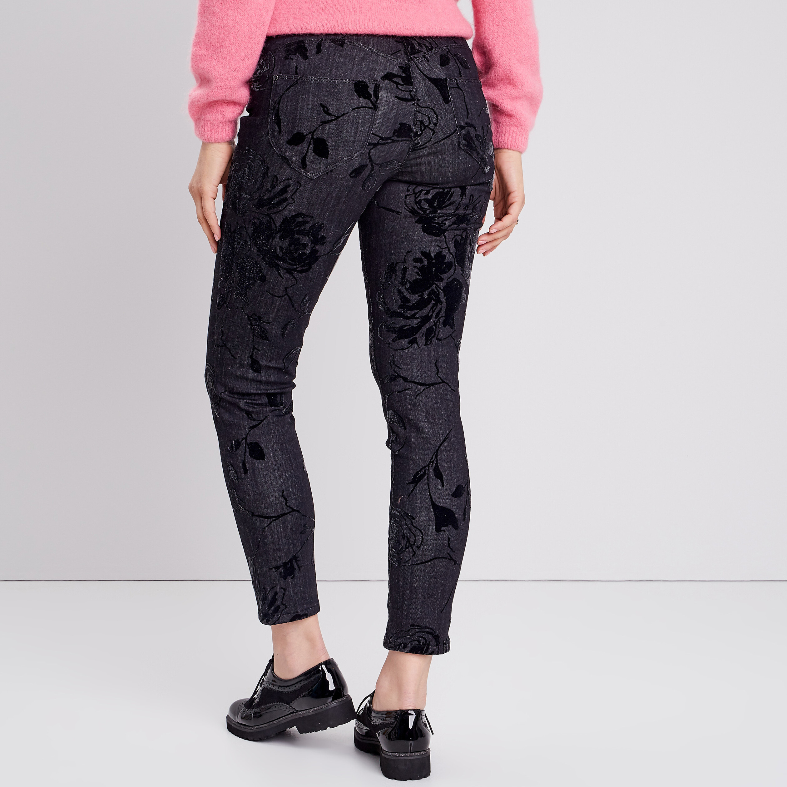 Jean ajusté taille standard denim gris femme