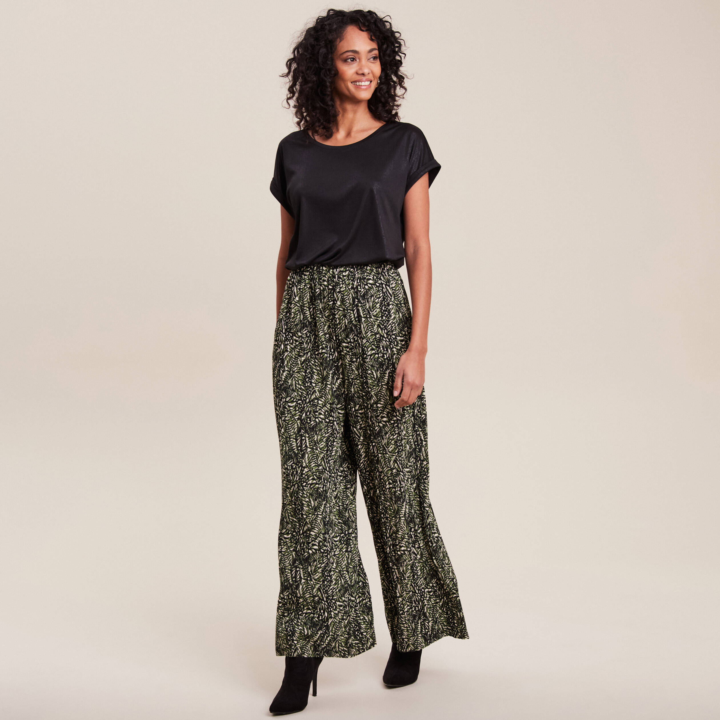 Pantalon large online marron femme