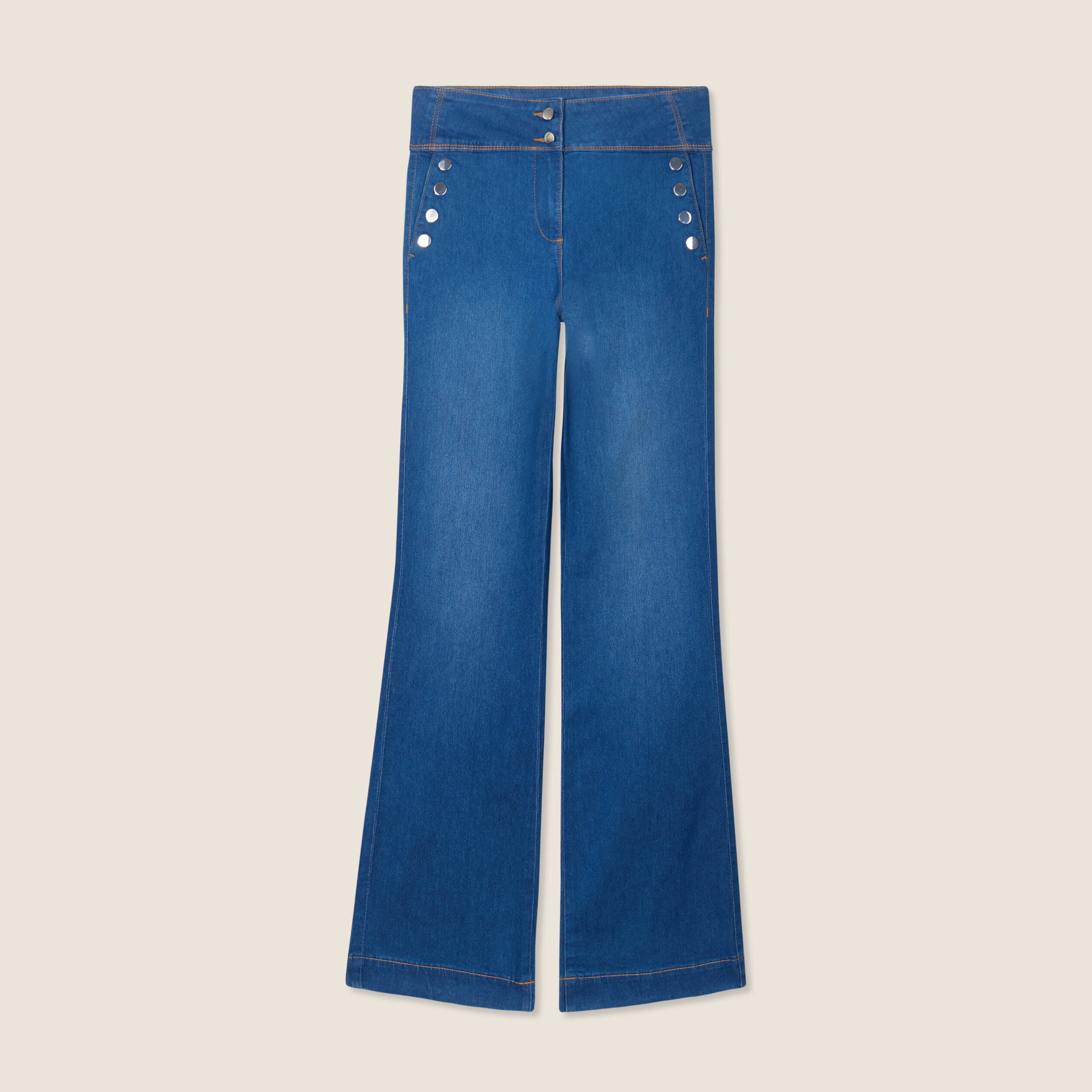 jean bootcut taille haute denim stone femme Jean bootcut taille haute denim stone femme