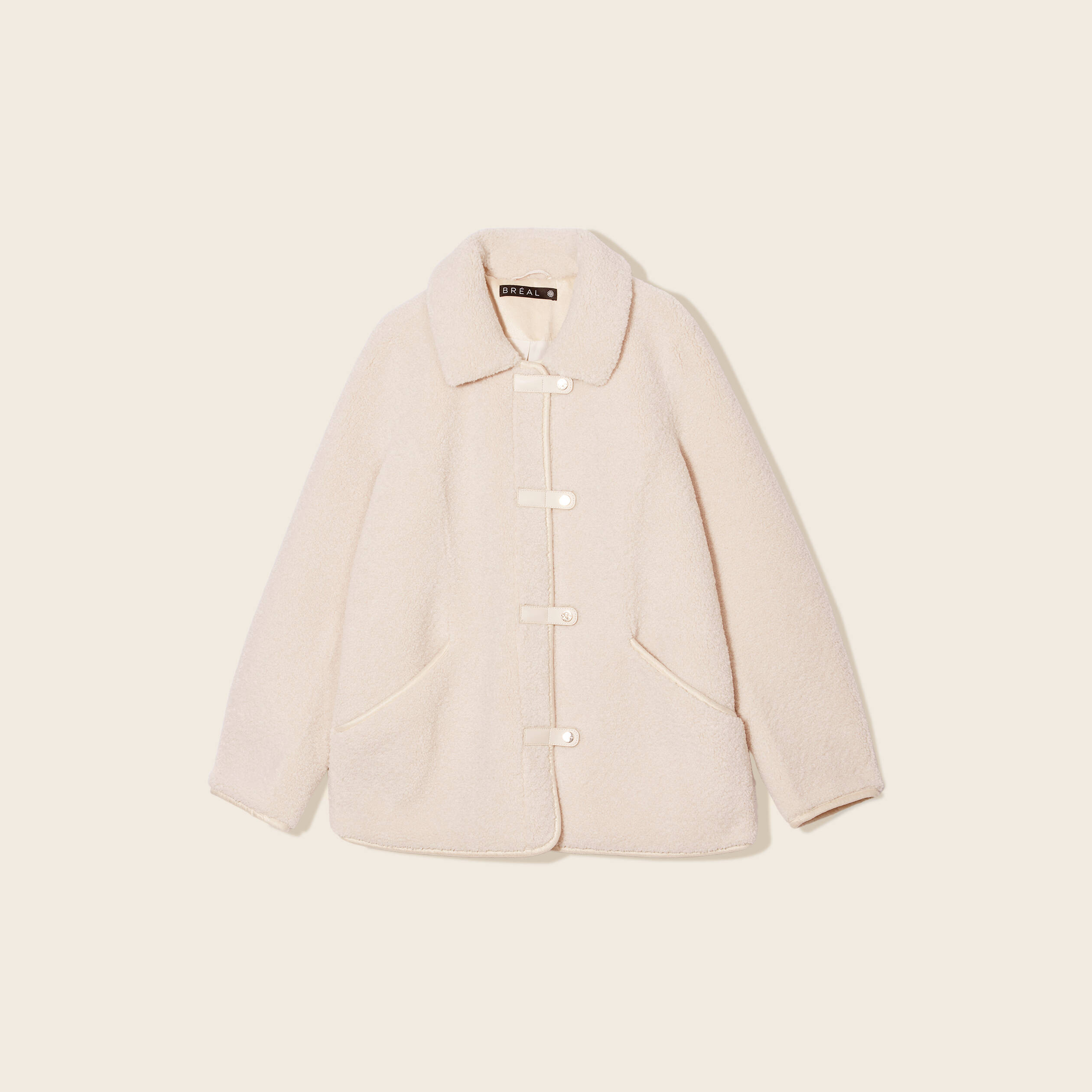 manteau droit laine mouton ivoire femme Manteau droit laine mouton ivoire femme
