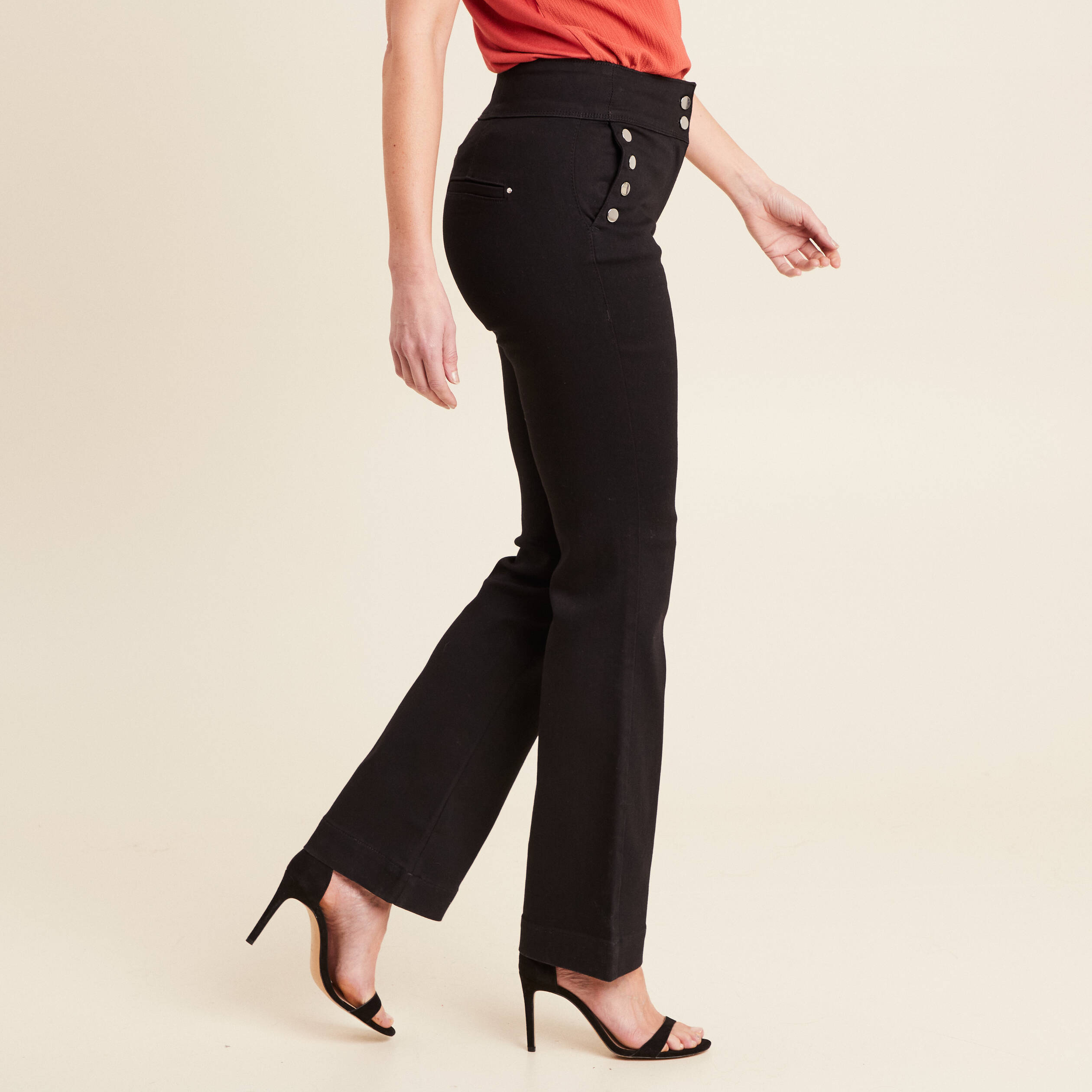 pantalon bootcut a pont noir femme Pantalon bootcut à pont noir femme