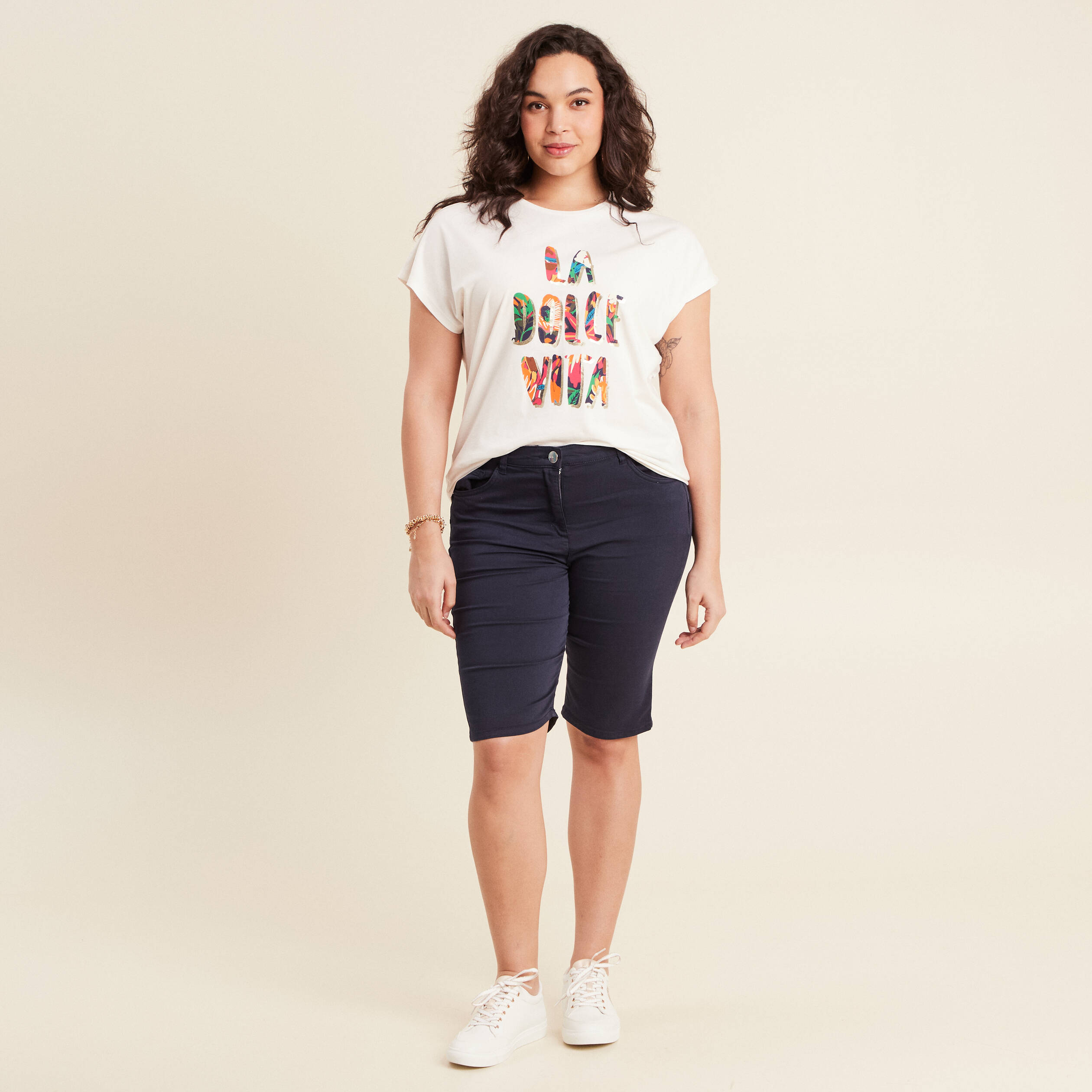 t shirt manches courtes ecru femme T-shirt manches courtes ecru femme