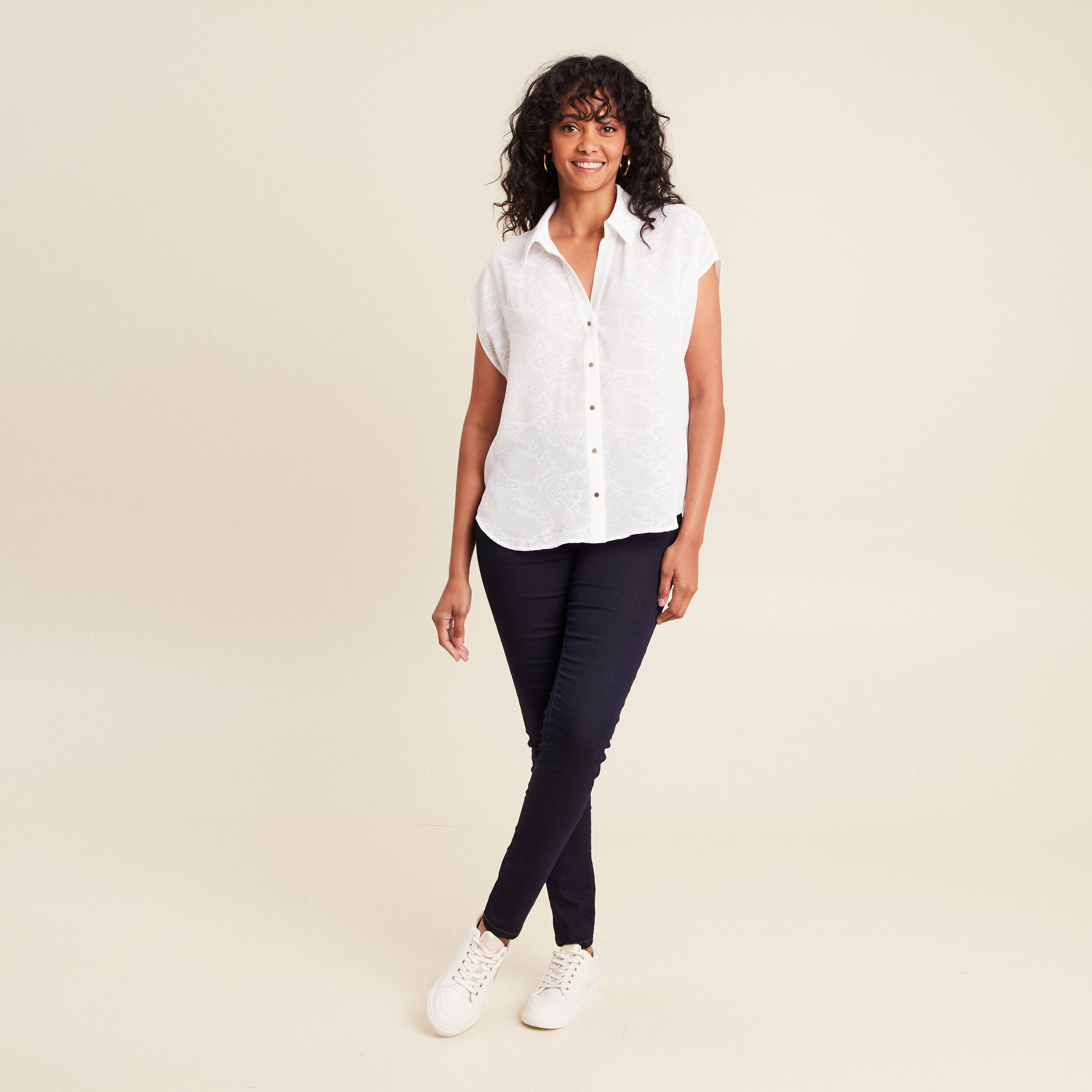 Jean magique Le L&eacute;ger coupe ajust&eacute;e long denim brut femme