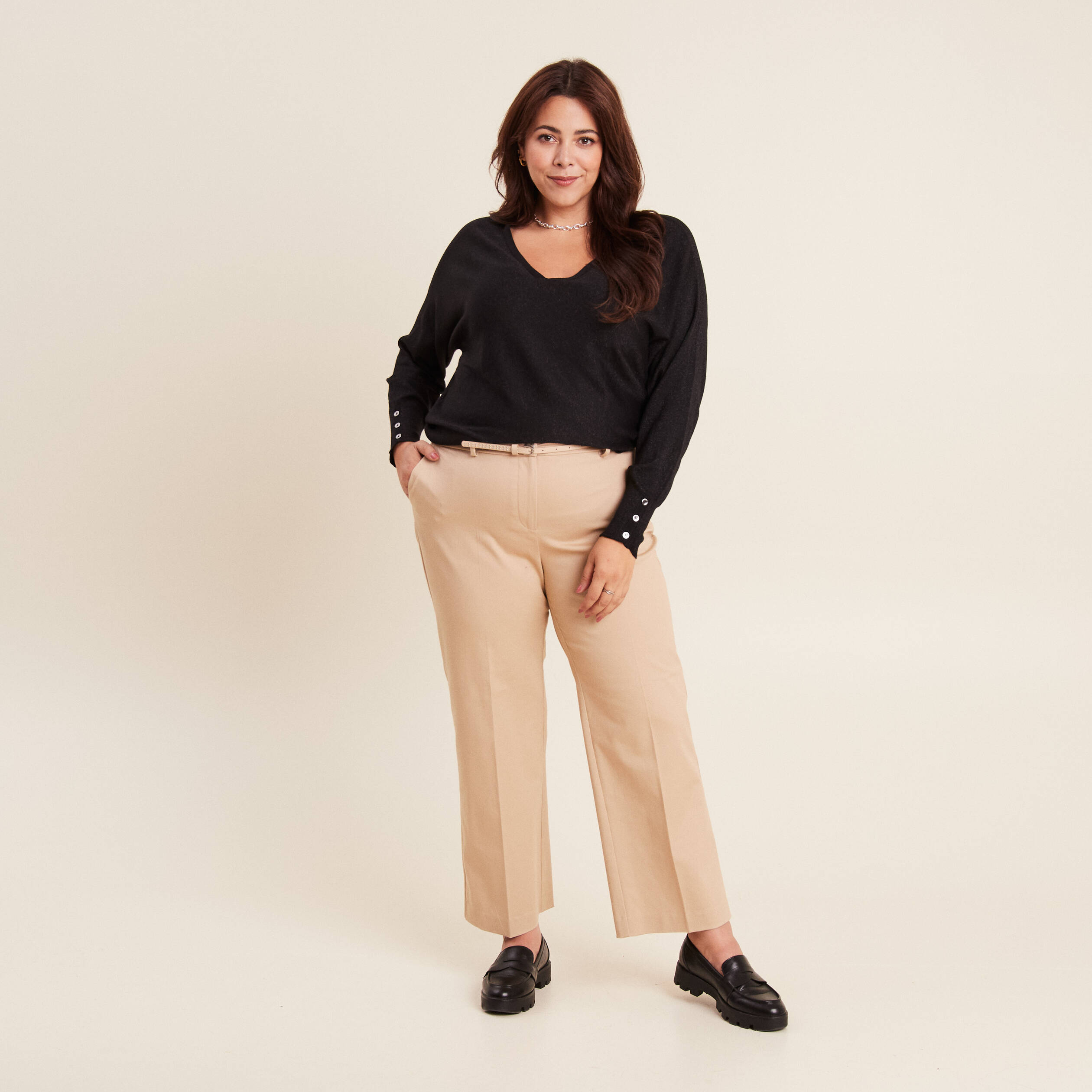pantalon flare 78eme beige femme Pantalon flare 7/8ème beige femme