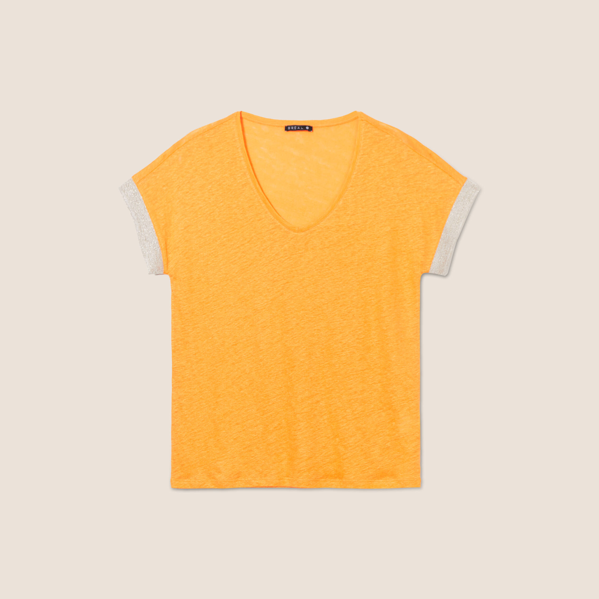 t shirt manches courtes jaune or femme T-shirt manches courtes jaune or femme