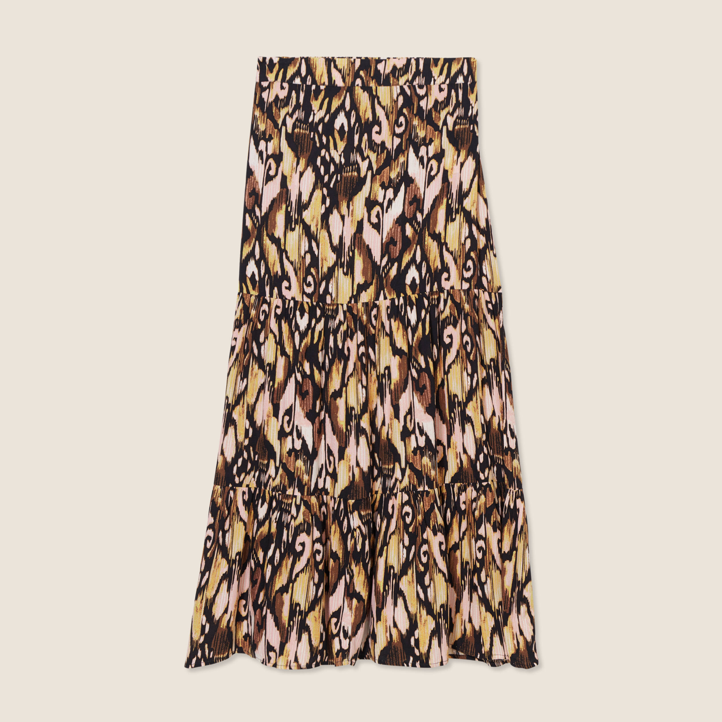 jupe midi droite fluide noir femme Jupe midi droite fluide noir femme
