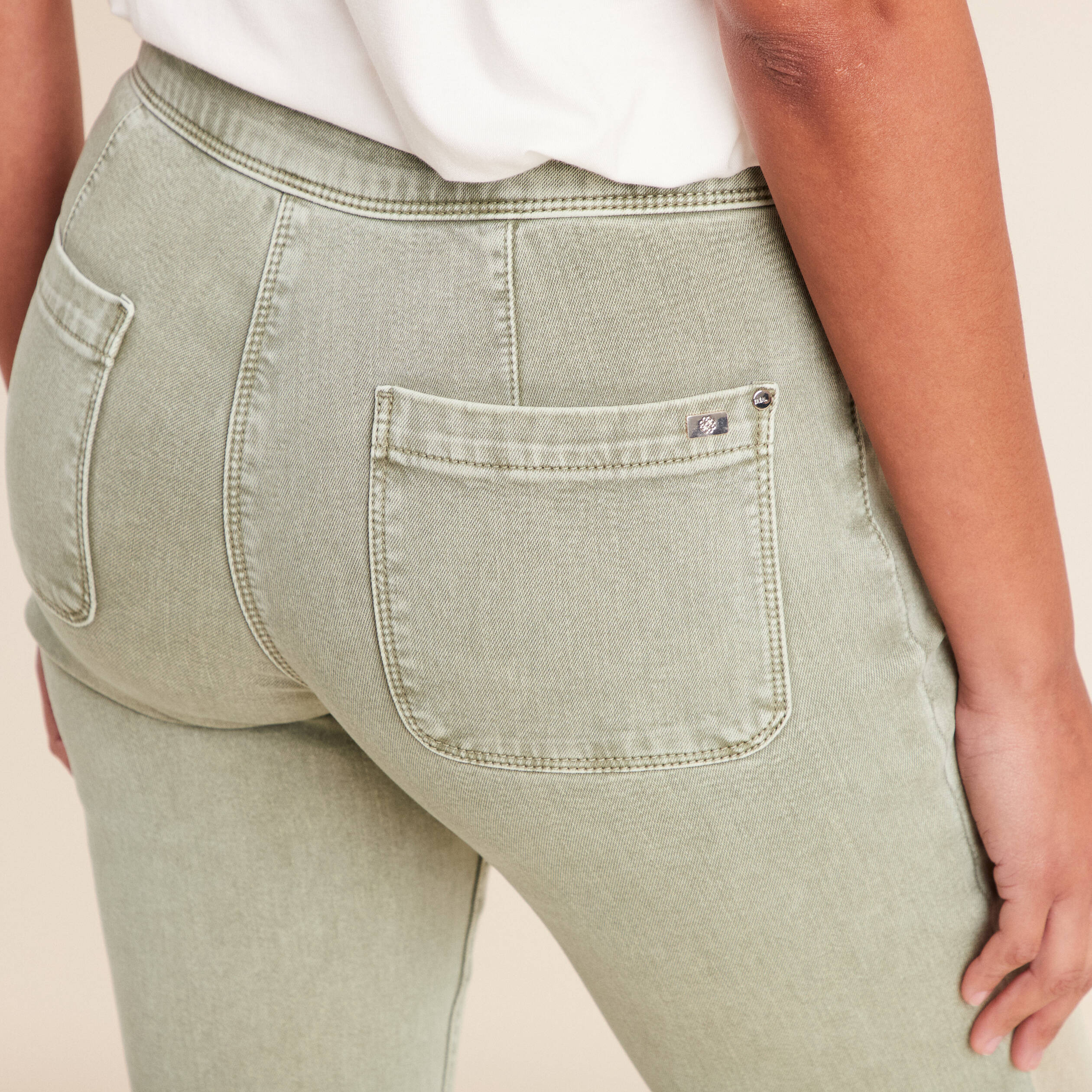 Jean coupe bootcut taille haute vert clair femme