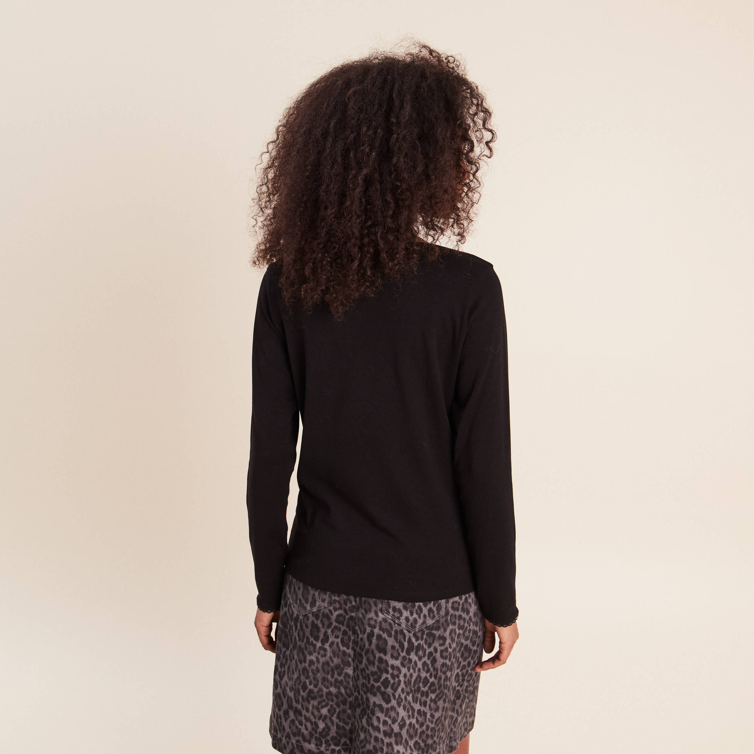 T-shirt manches longues noir femme