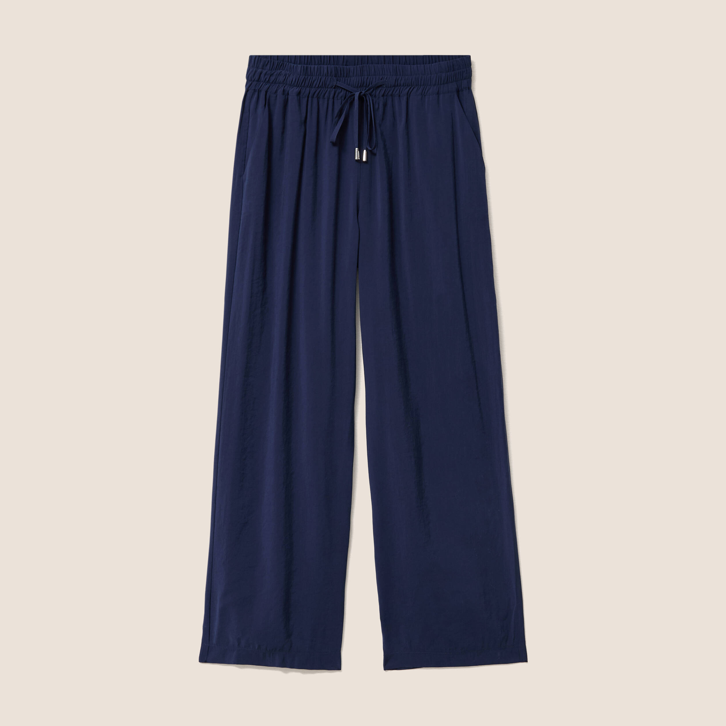 Pantalon large bleu marine femme