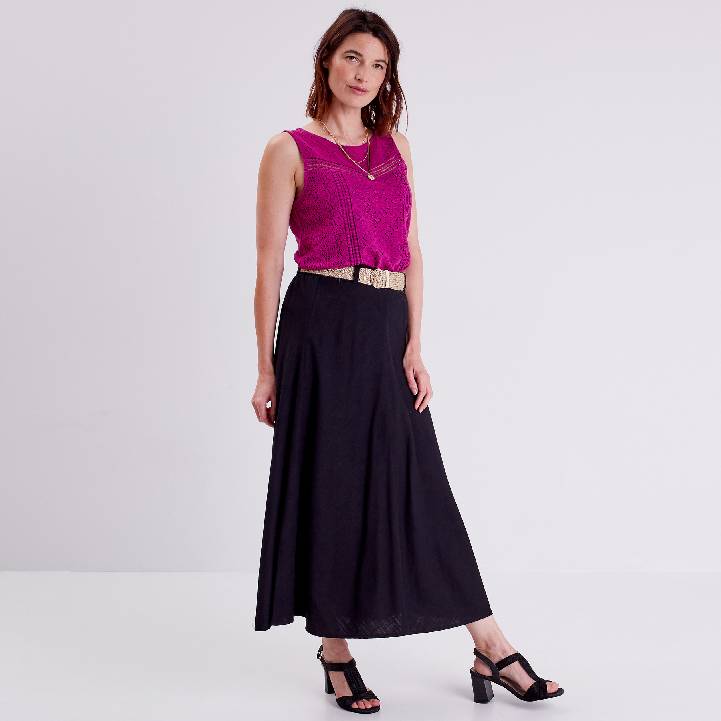 debardeur bretelles larges violet femme Débardeur bretelles larges violet femme