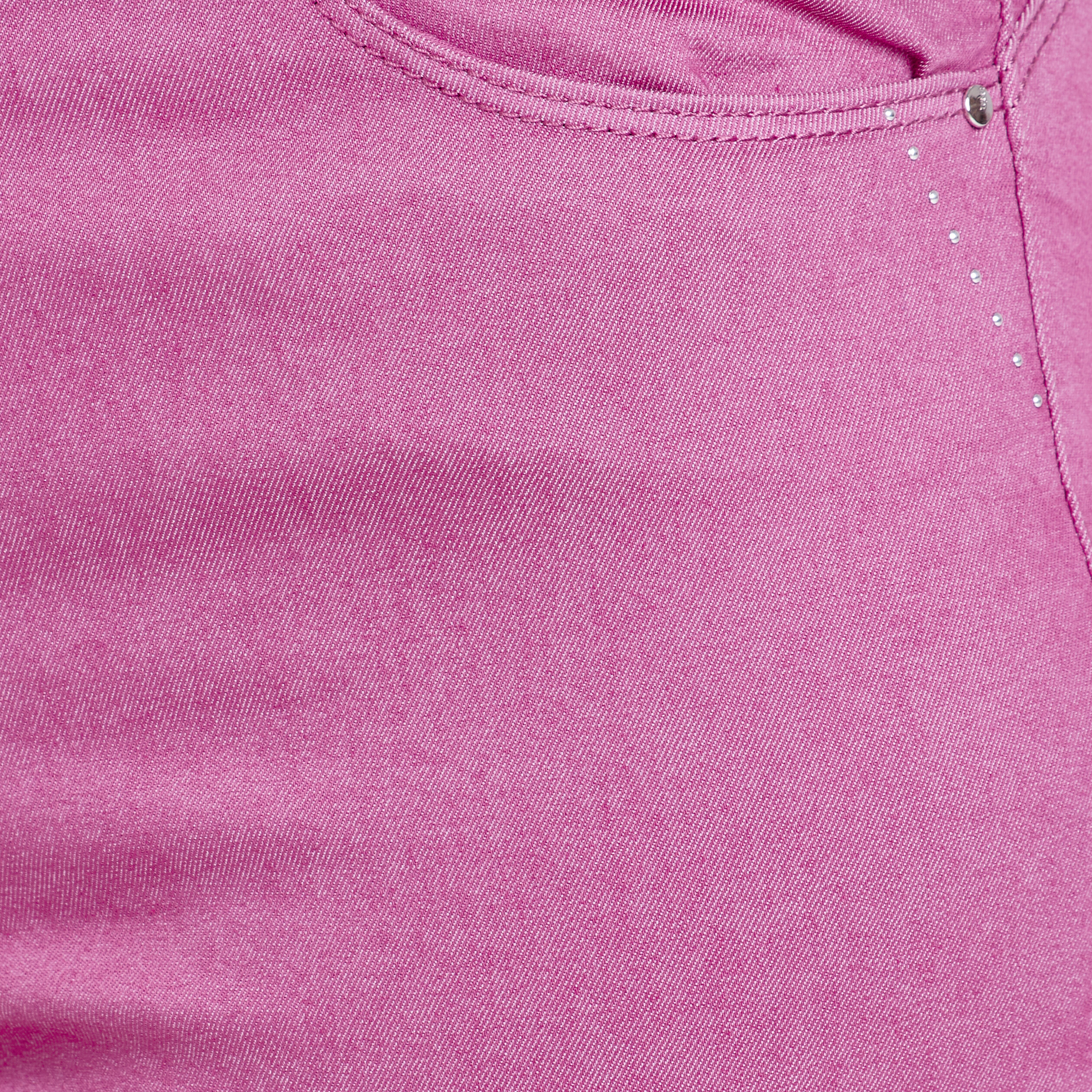 Pantacourt droit taille haute violet femme