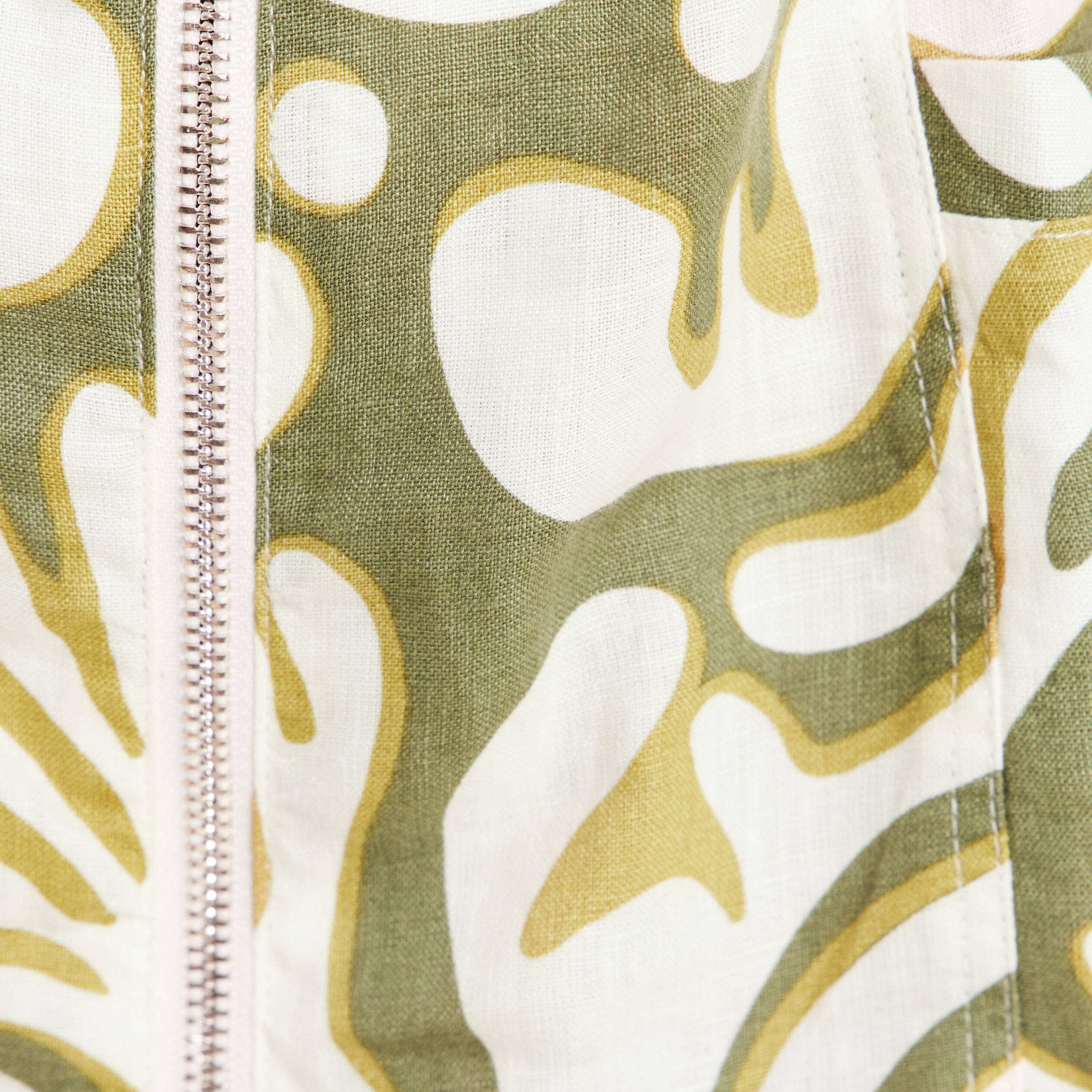 Robe droite zipp&eacute;e vert femme