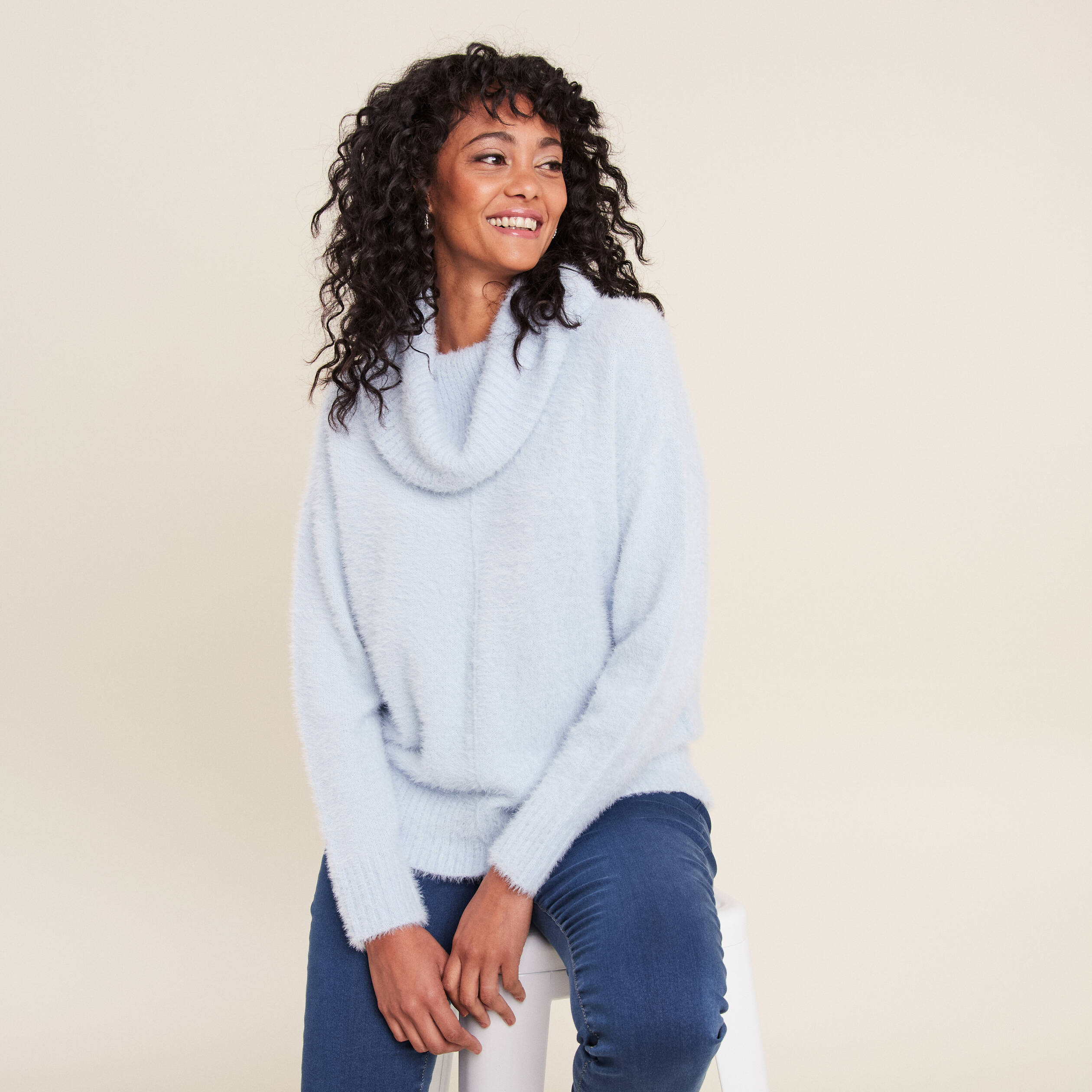 pull manches longues bleu pastel femme Pull manches longues bleu pastel femme