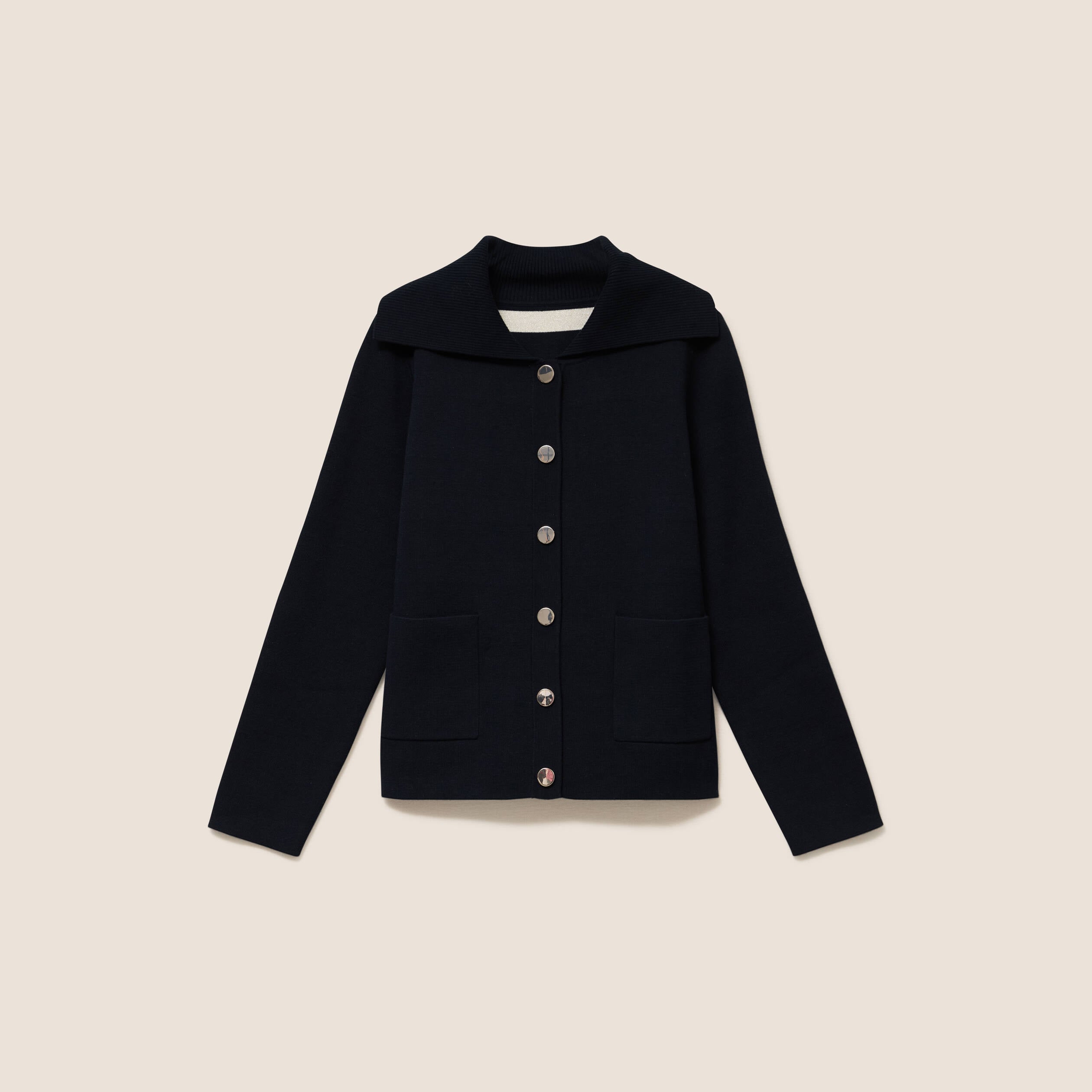 Gilet r&eacute;versible en maille noir femme
